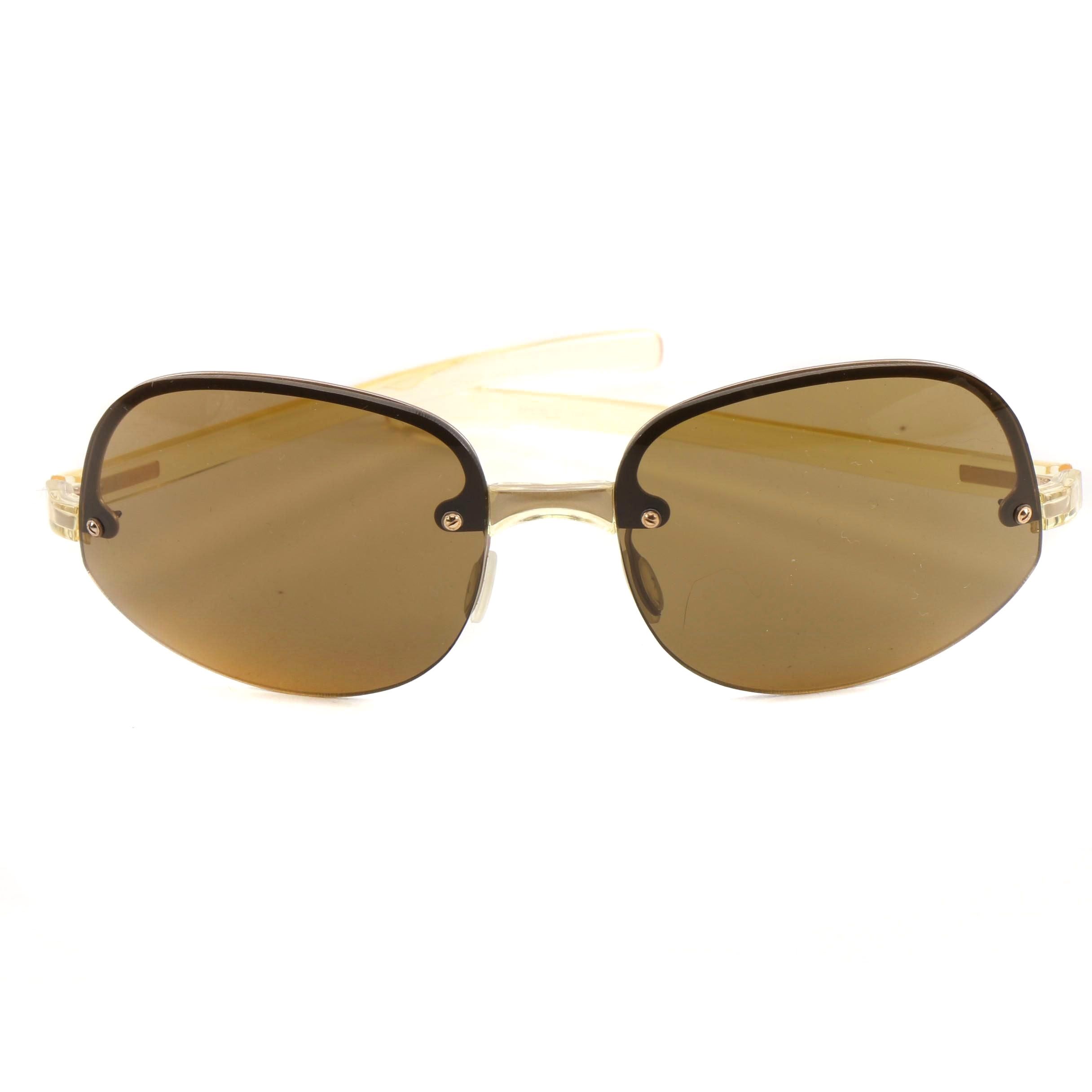 Prada Rimless Transparent Yellow Frame Rahmenlos Original Sunglasses