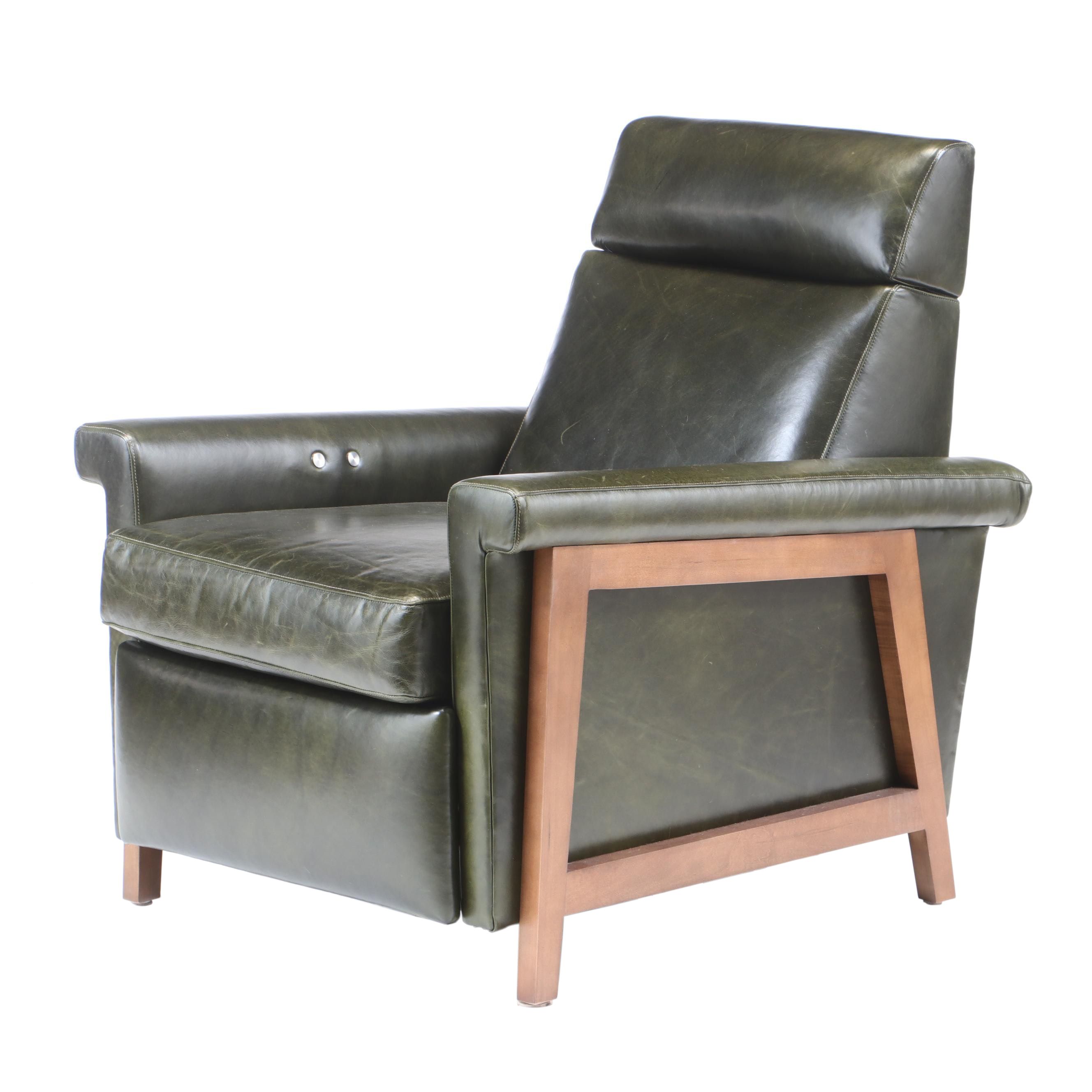 Mitchell Gold + Bob Williams "Arlen" Green Leather Electric Recliner