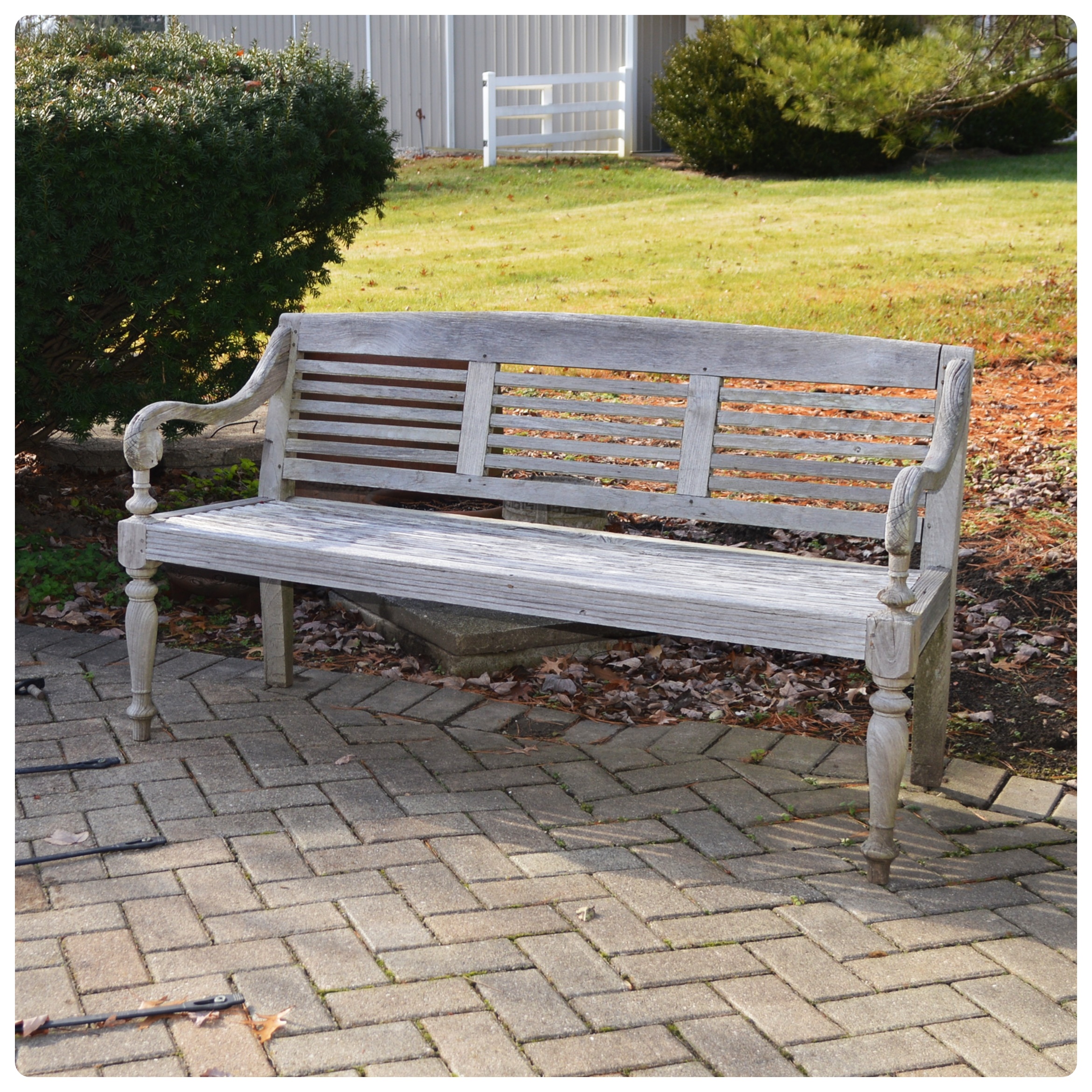 Contemporary Teak Patio Bench