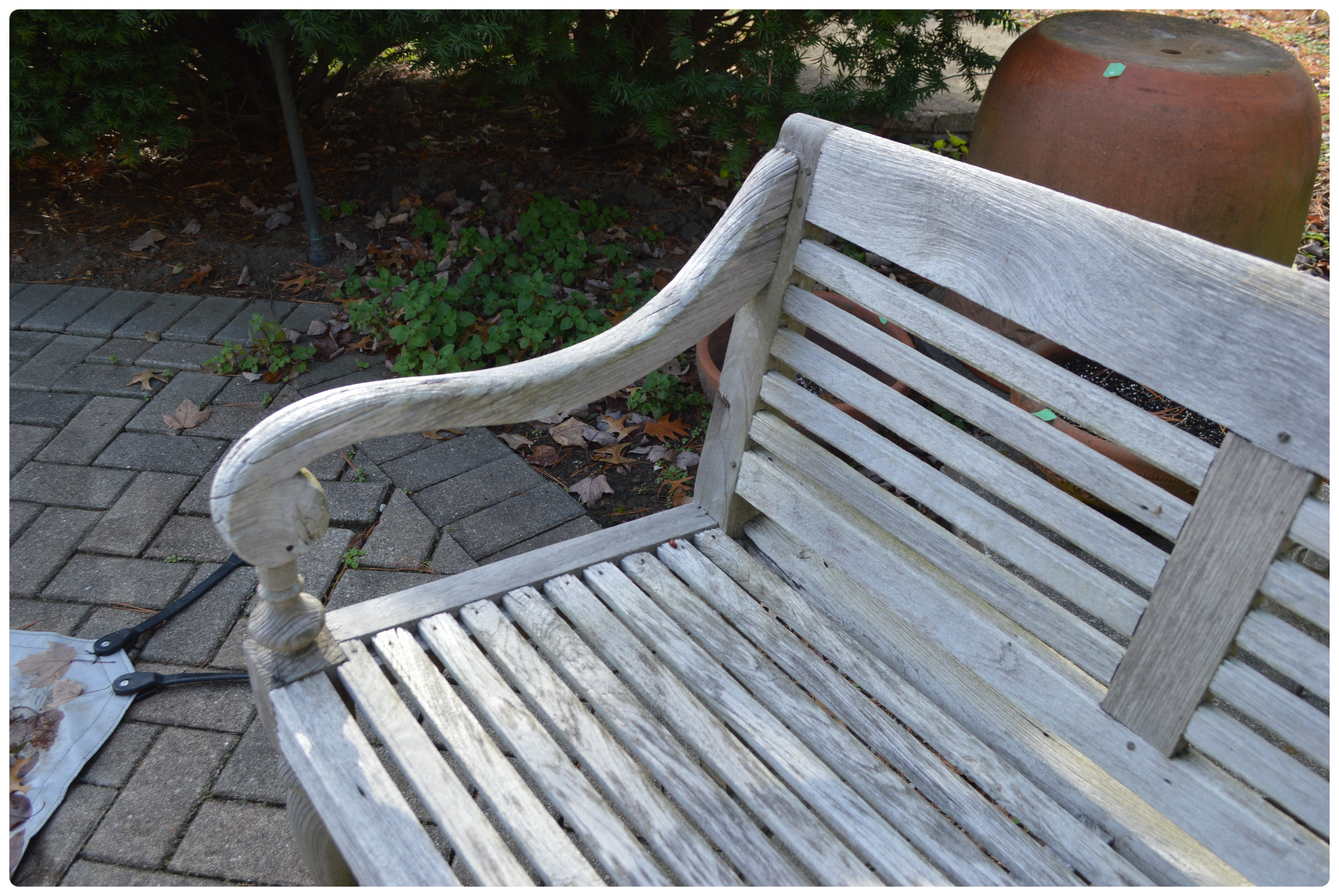 Contemporary Teak Patio Bench