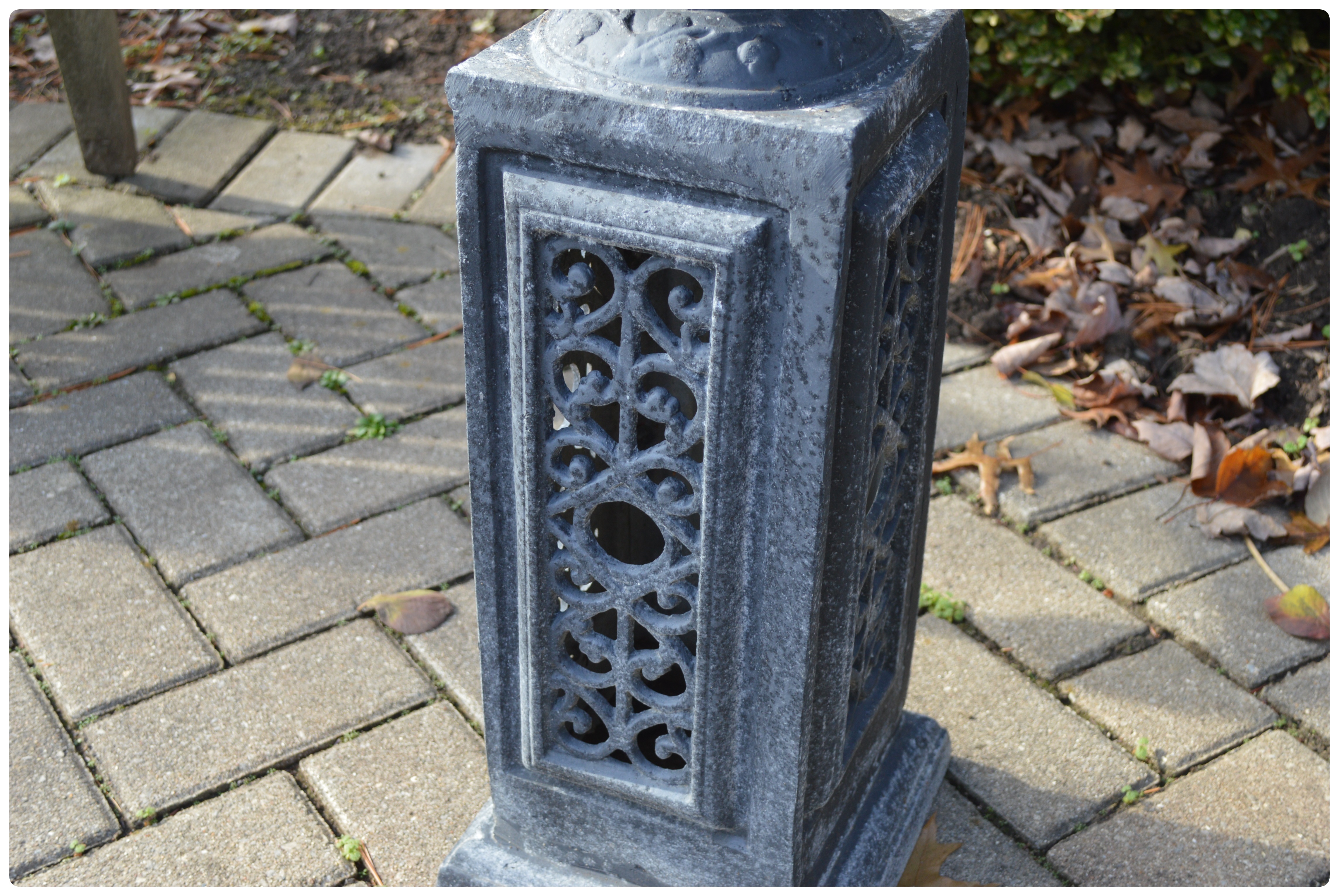 Pair of Scalloped Urn-Shaped Metal Patio Pedestal Planters