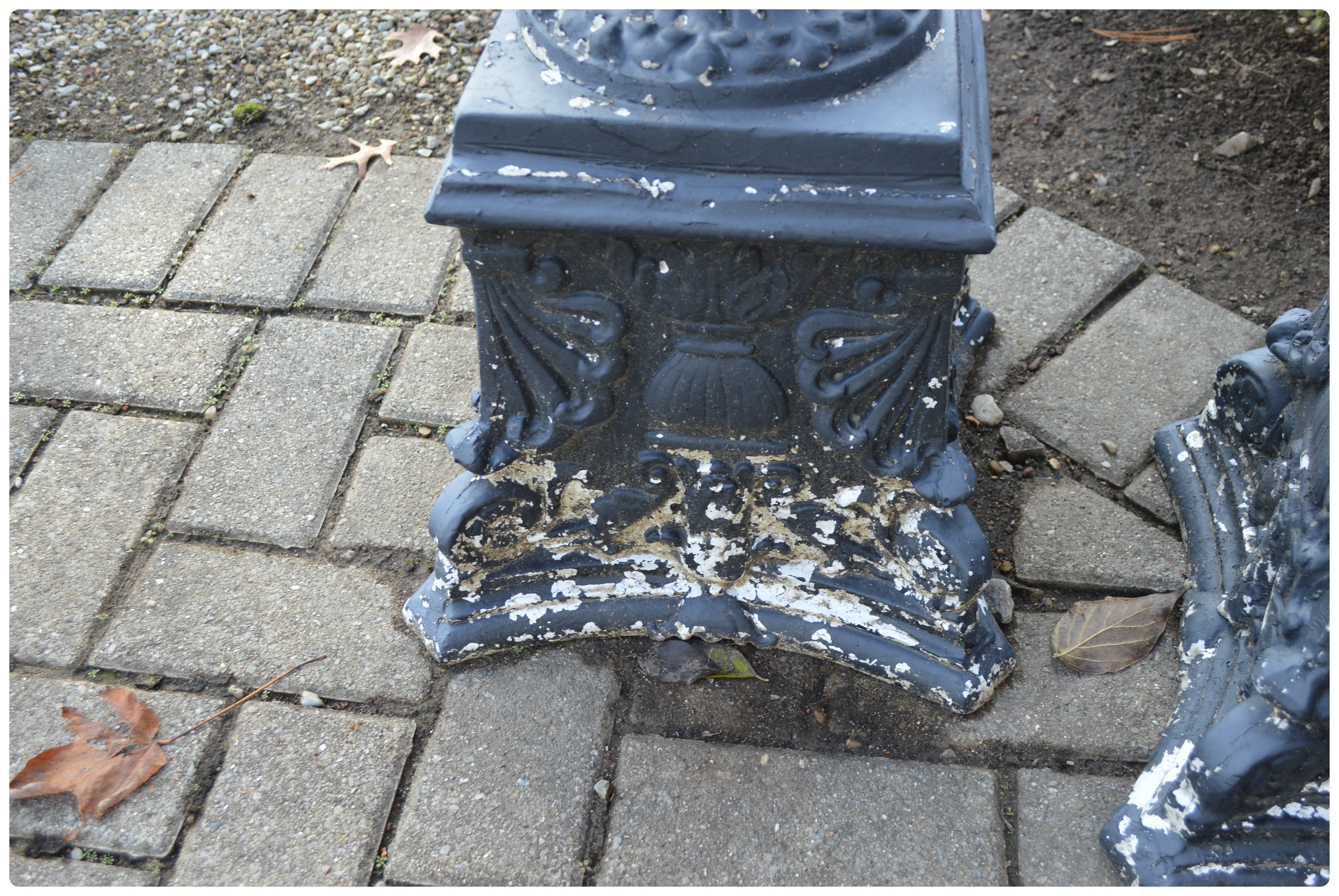 Pair of Urn-Shaped Metal Patio Pedestal Planters, Vintage