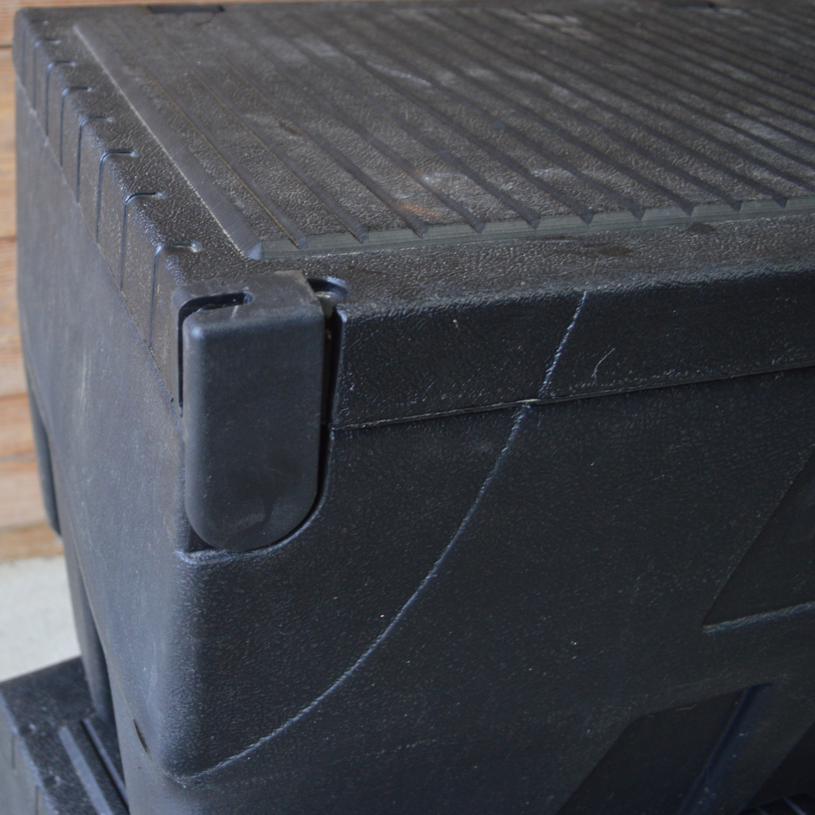 Pair of Delta Packer-60 Plastic Truck Tool Boxes