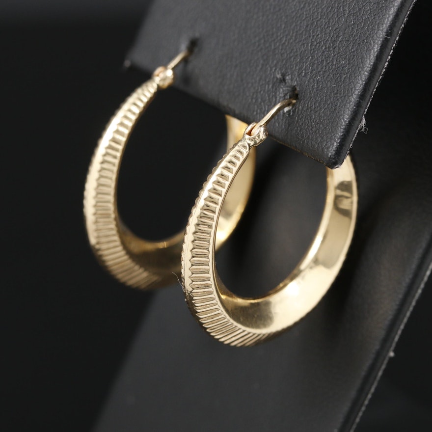 14K Yellow Gold Hoop Earrings