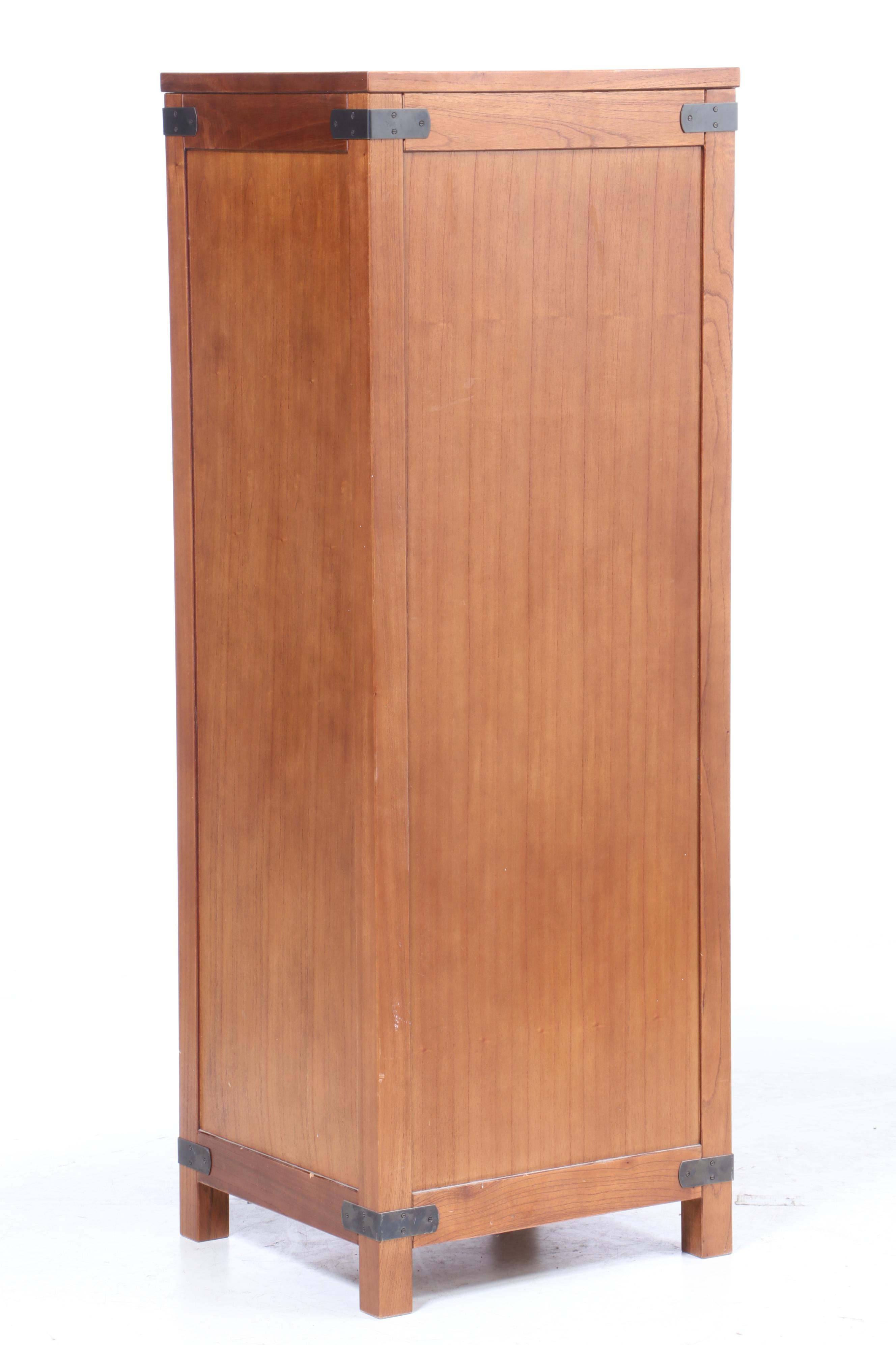 Arhaus Four Drawer Oak File Cabinet, 21st Century