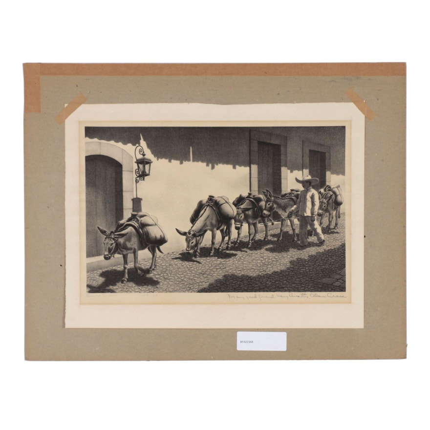 Alan Crane Lithograph "Burro Train"