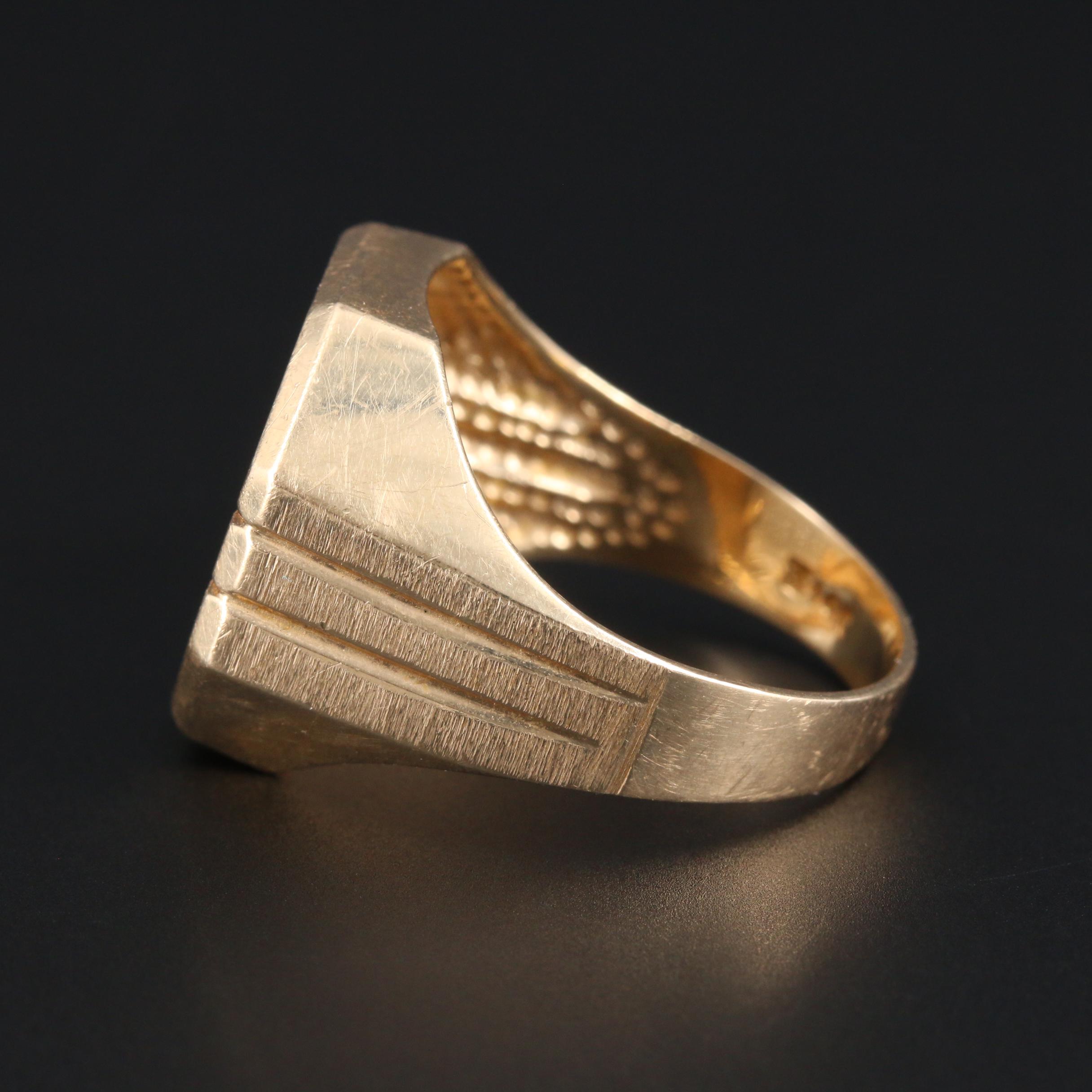 14K Yellow Gold Ring With 2001 Platinum Eagle $10 Platinum Coin