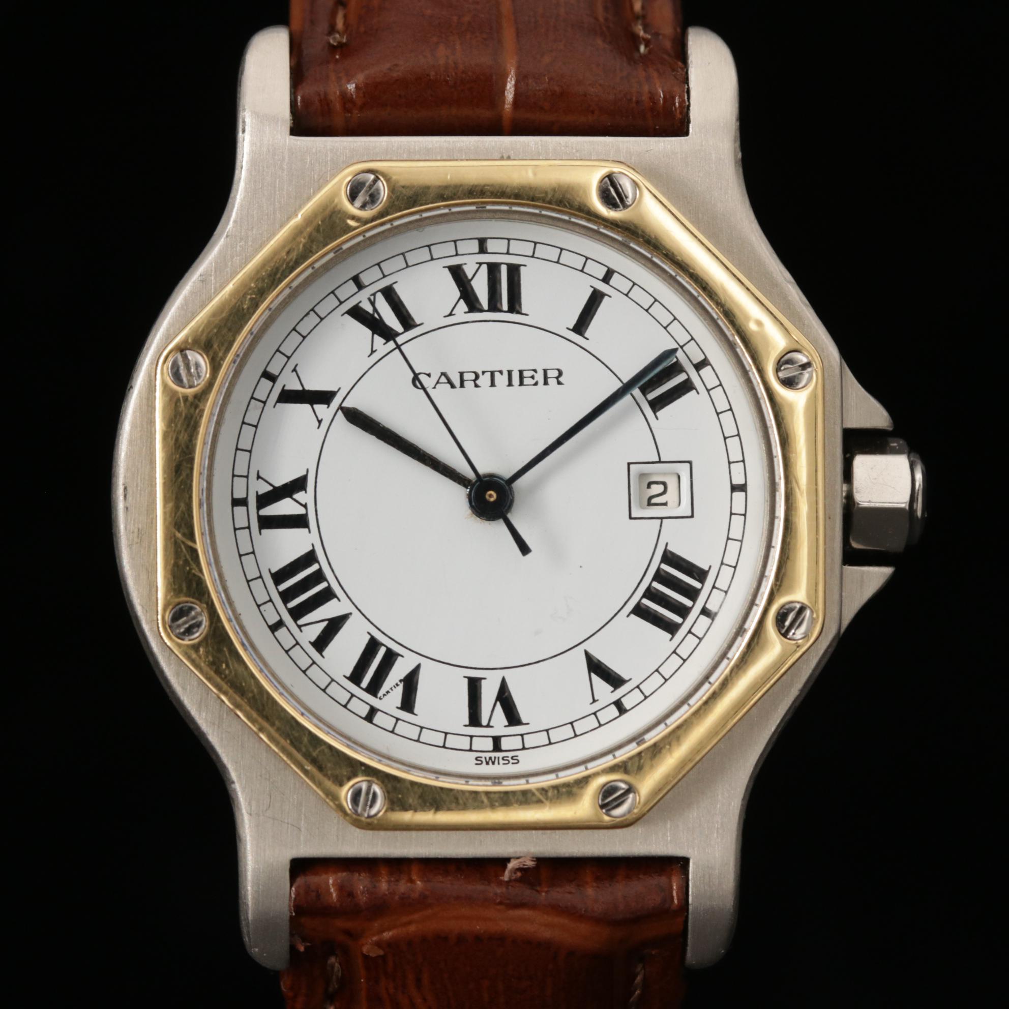 Cartier Santos Octagon 18K Gold and Stainless Steel Automatic Watch