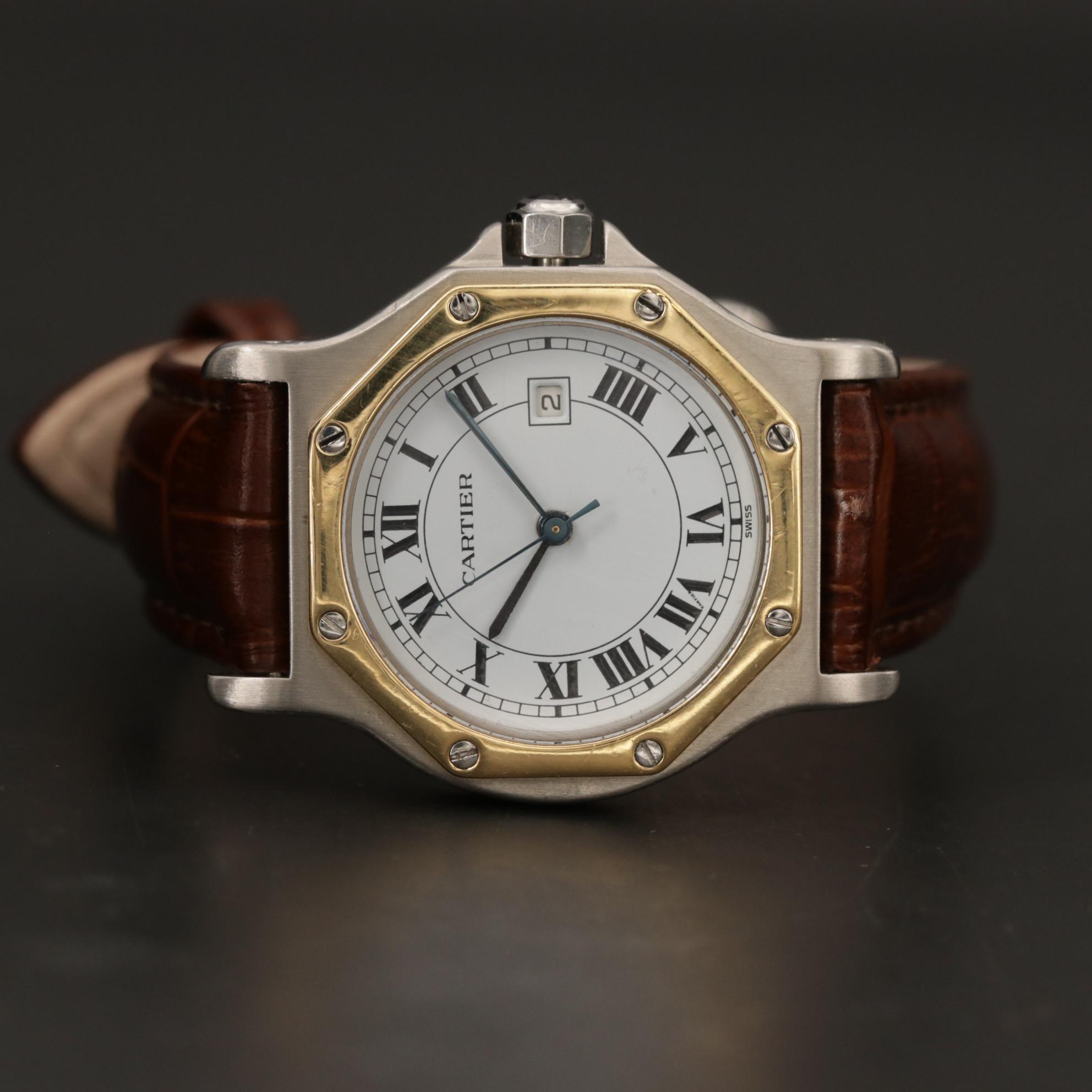 Cartier Santos Octagon 18K Gold and Stainless Steel Automatic Watch