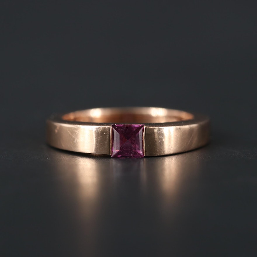 14K Rose Gold Pink Tourmaline Ring