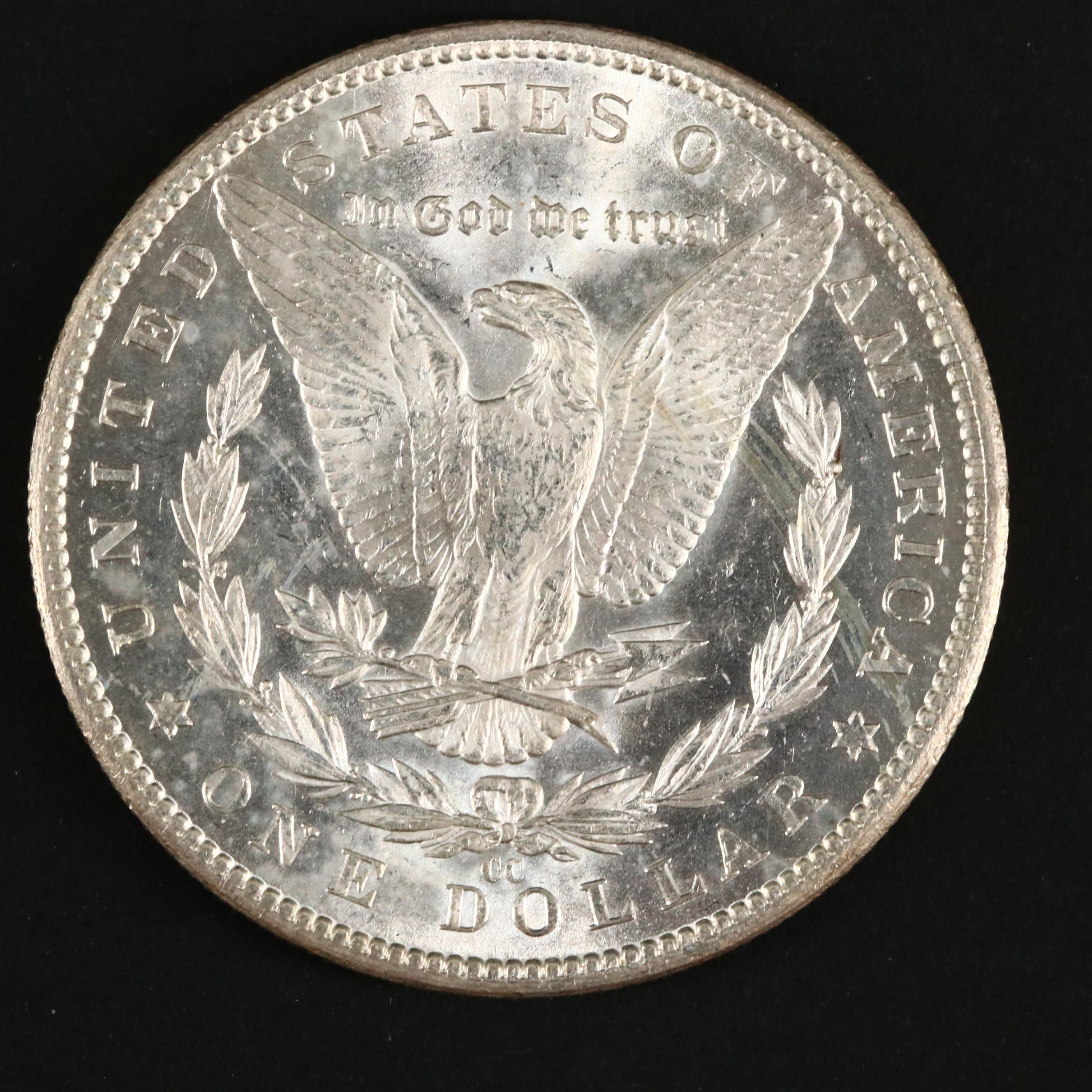 Three Uncirculated Carson City Morgan Silver Dollars