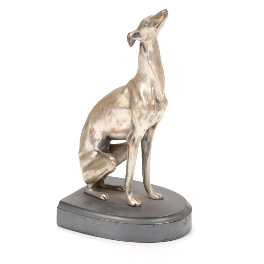 Cast Metal Greyhound Figurine on Base