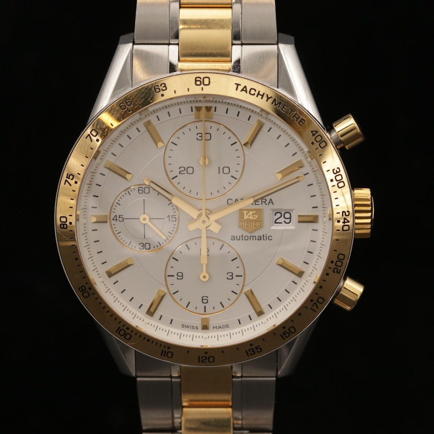 TAG Heuer Carrera Two Tone Automatic Chronograph Wristwatch