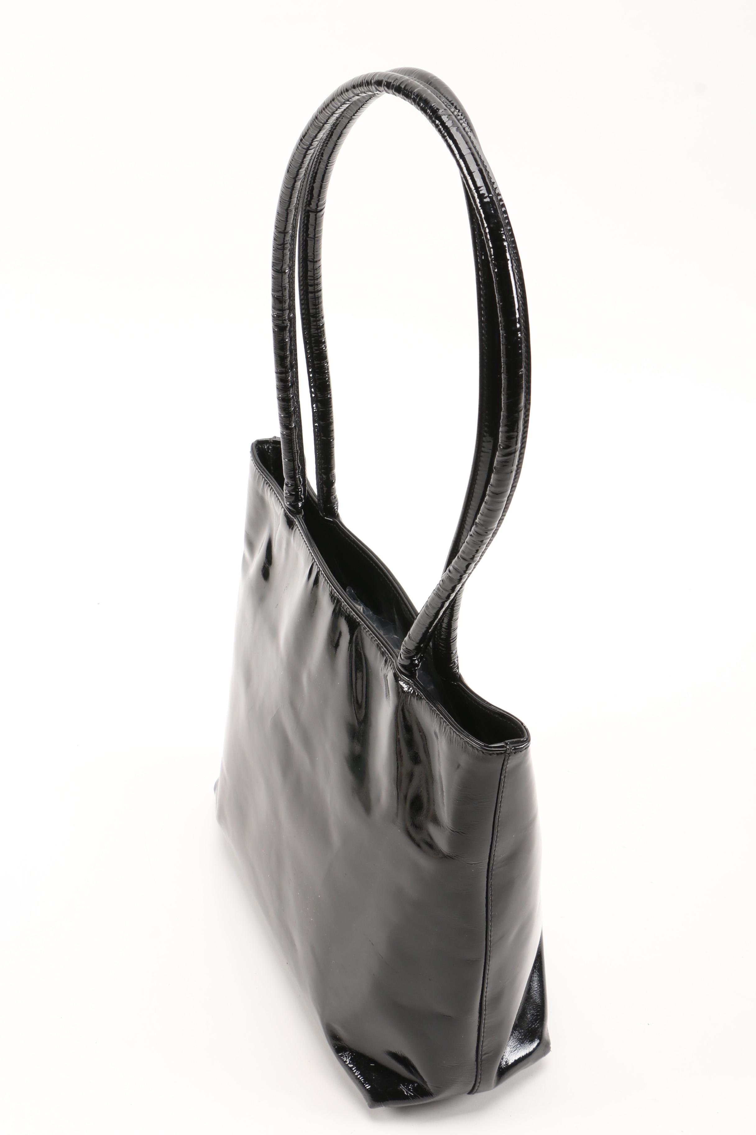 Vintage Prada Black Patent Leather Shoulder Bag