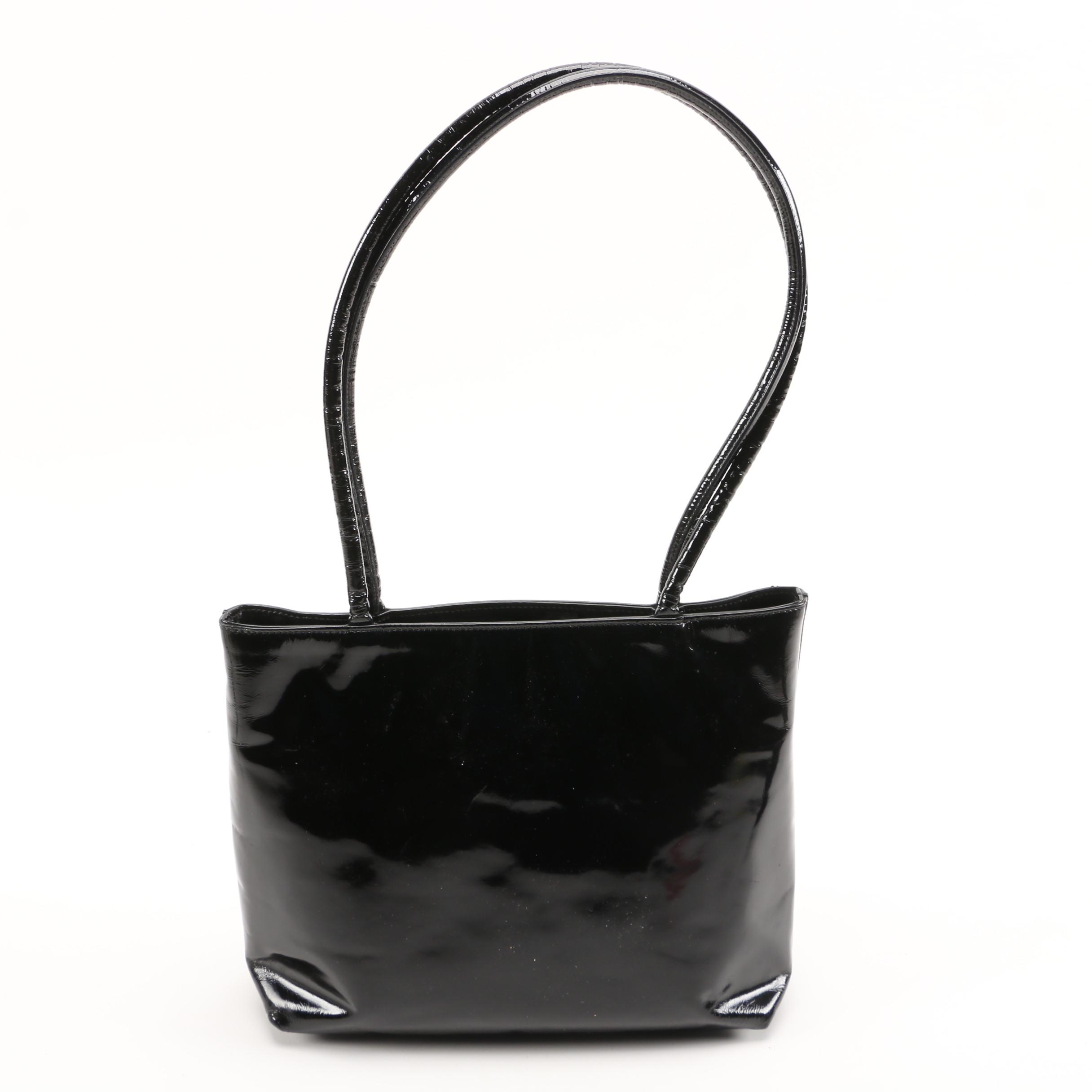 Vintage Prada Black Patent Leather Shoulder Bag