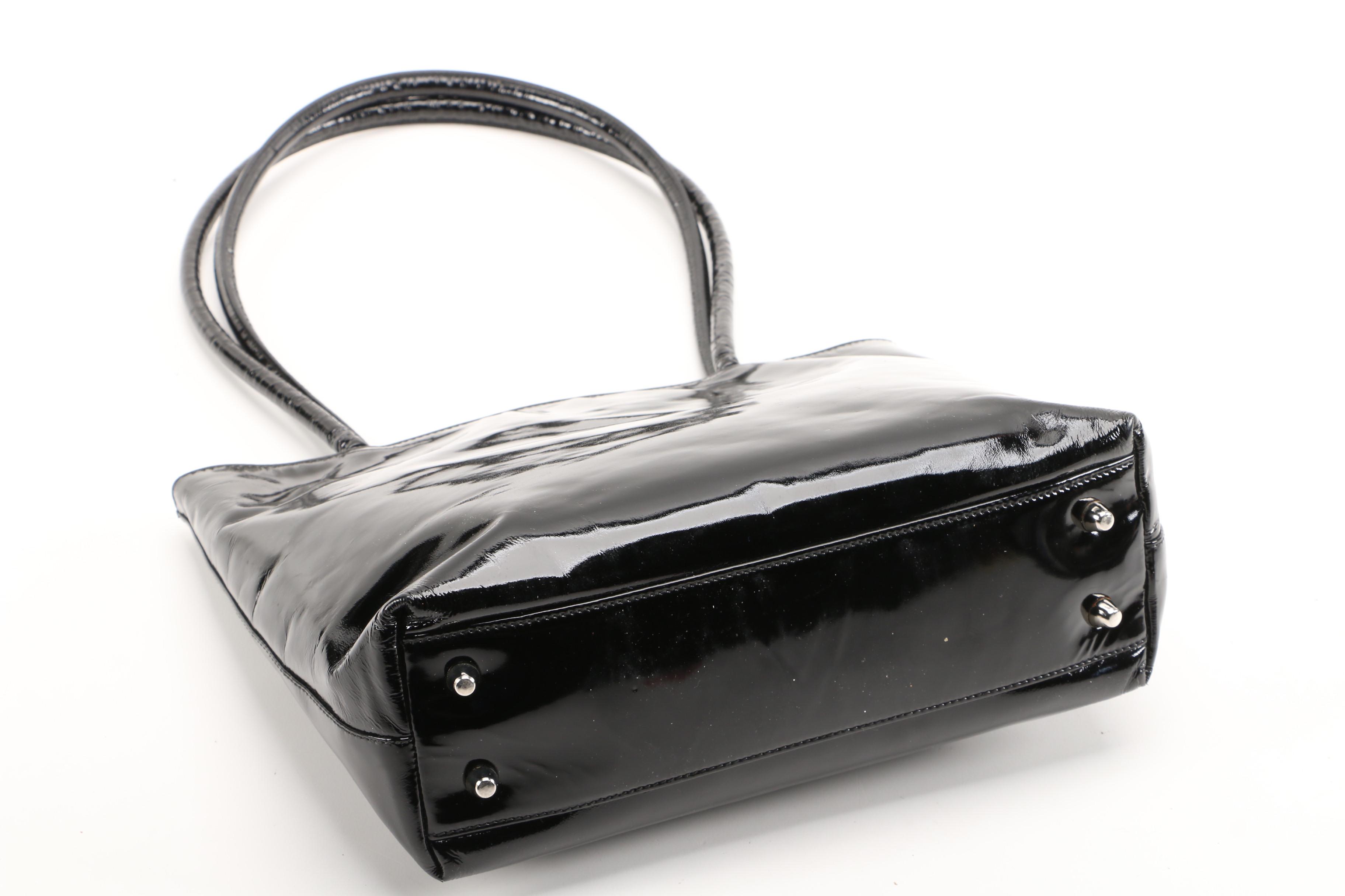 Vintage Prada Black Patent Leather Shoulder Bag