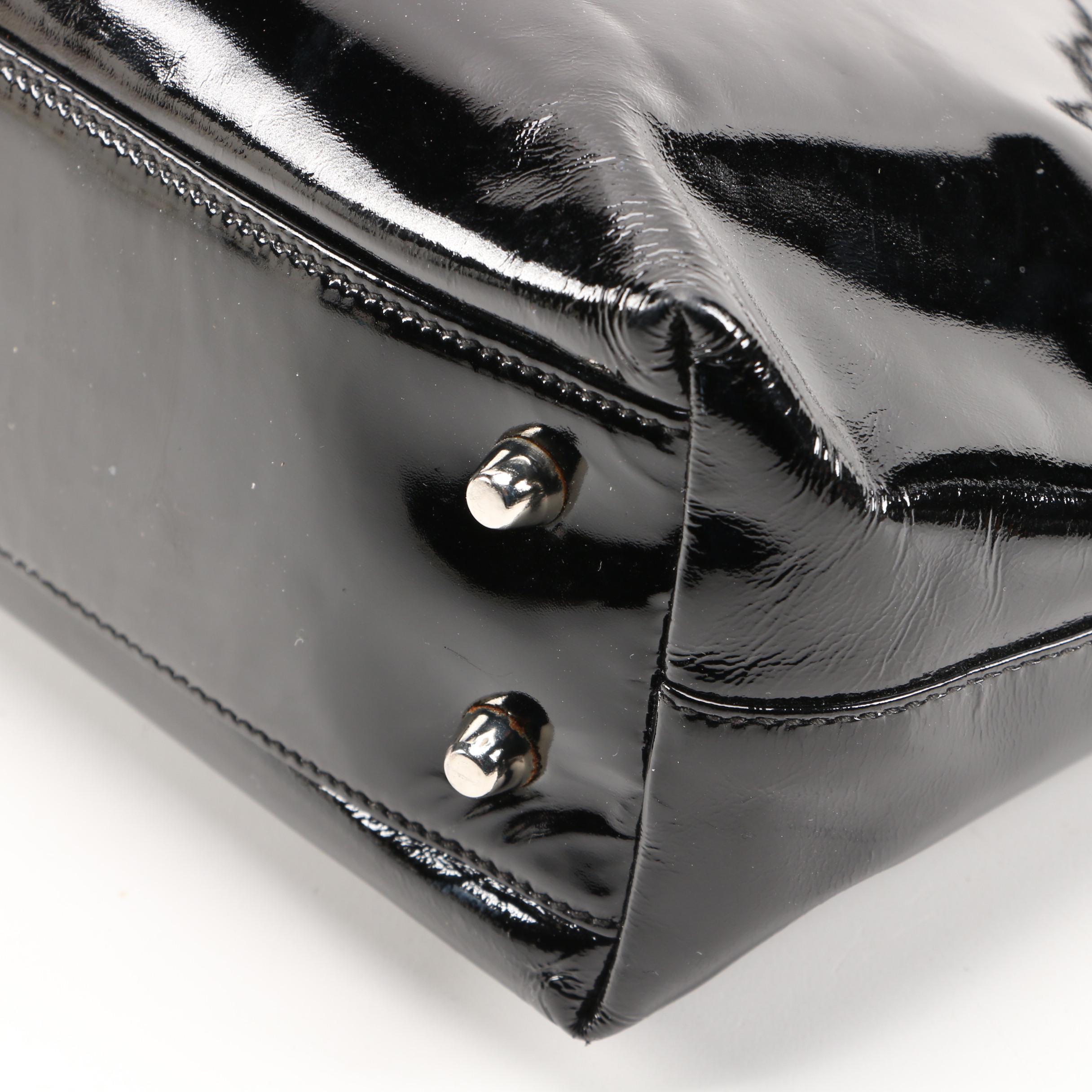 Vintage Prada Black Patent Leather Shoulder Bag