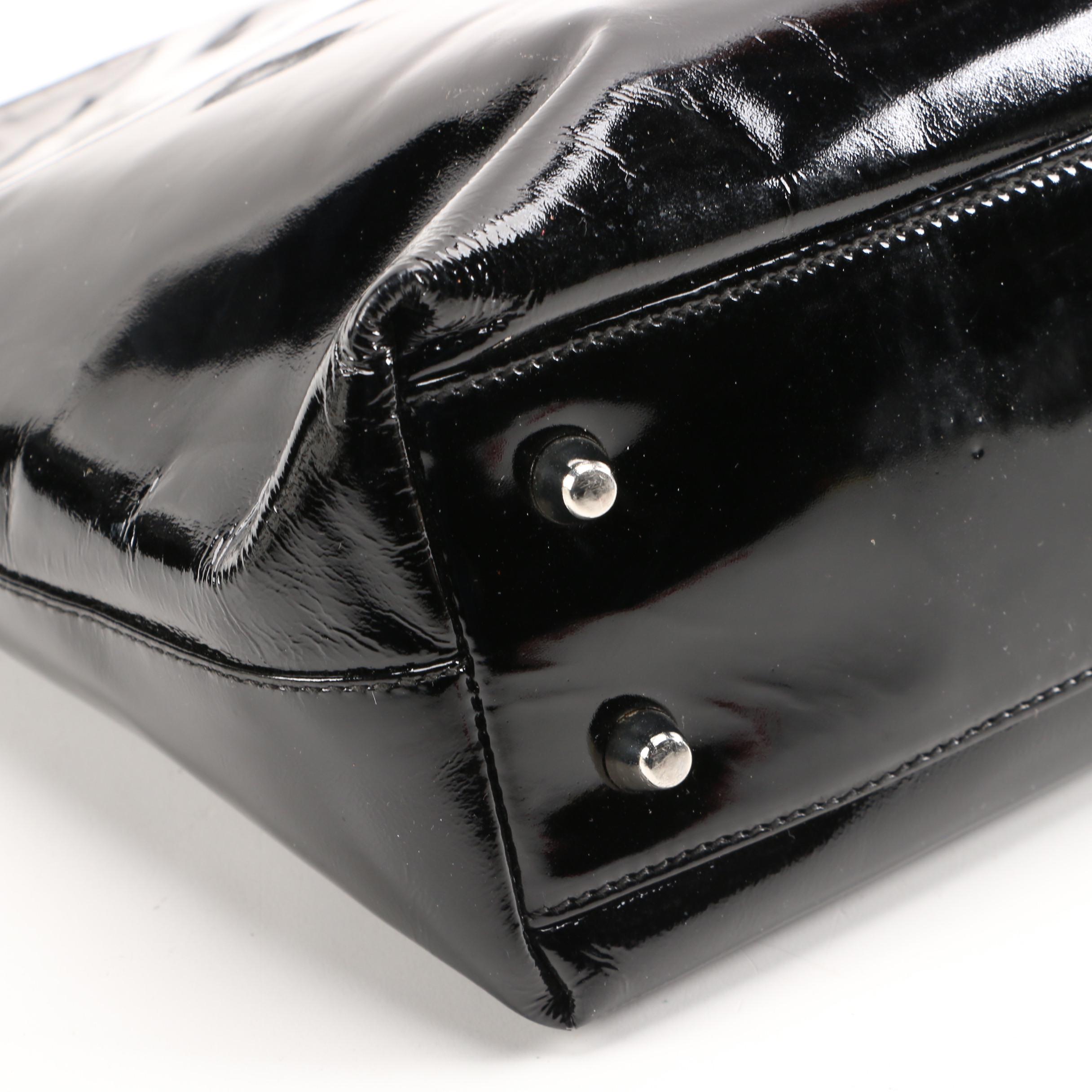 Vintage Prada Black Patent Leather Shoulder Bag