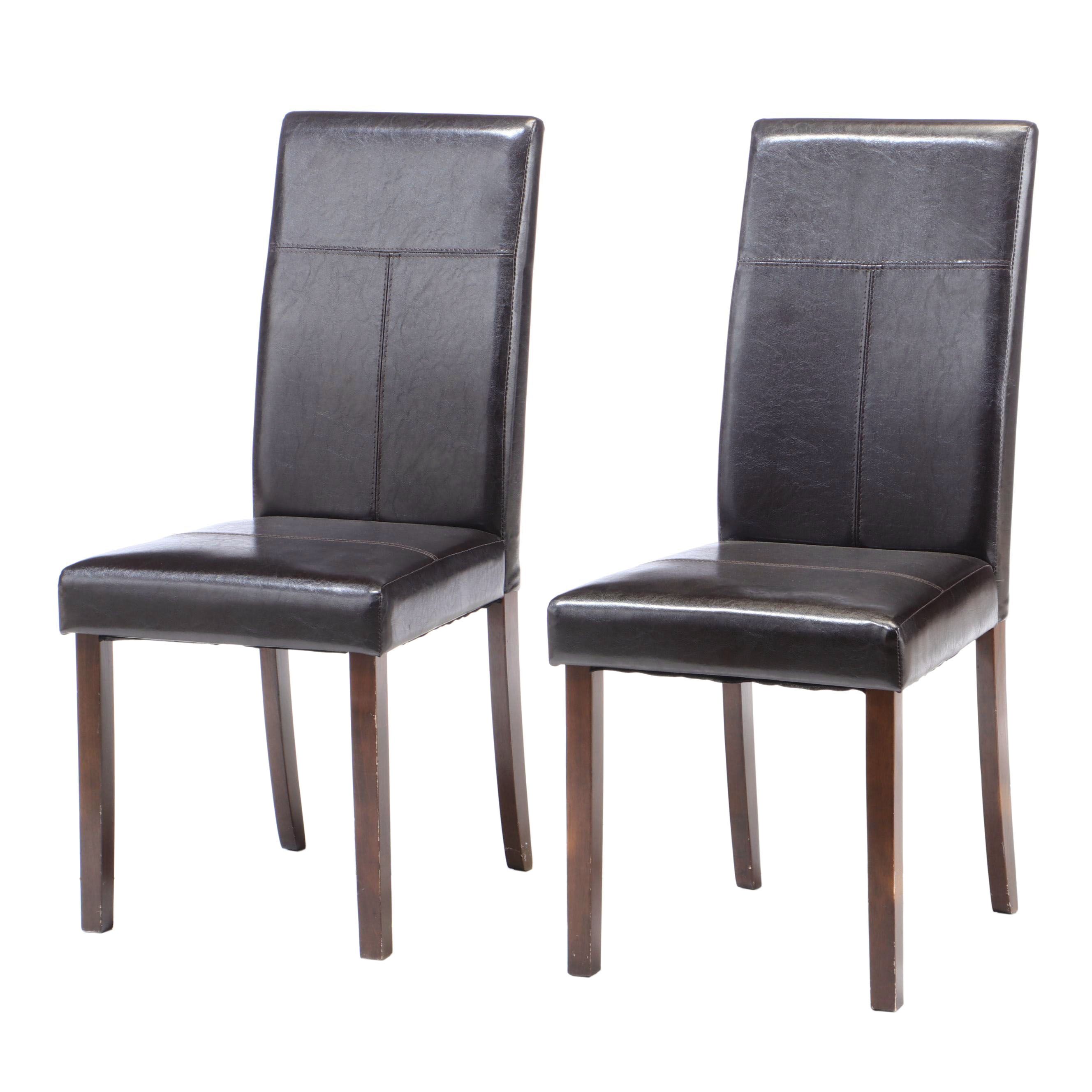 Contemporary Faux Leather Parsons Side Chairs