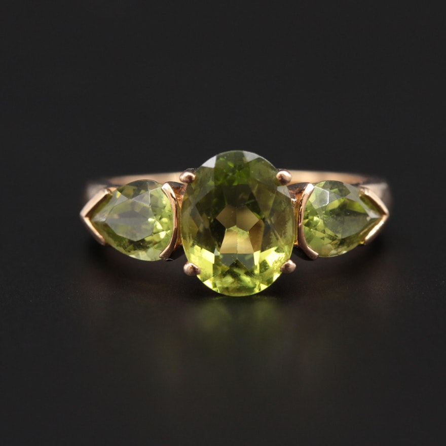 14K Yellow Gold Peridot Ring