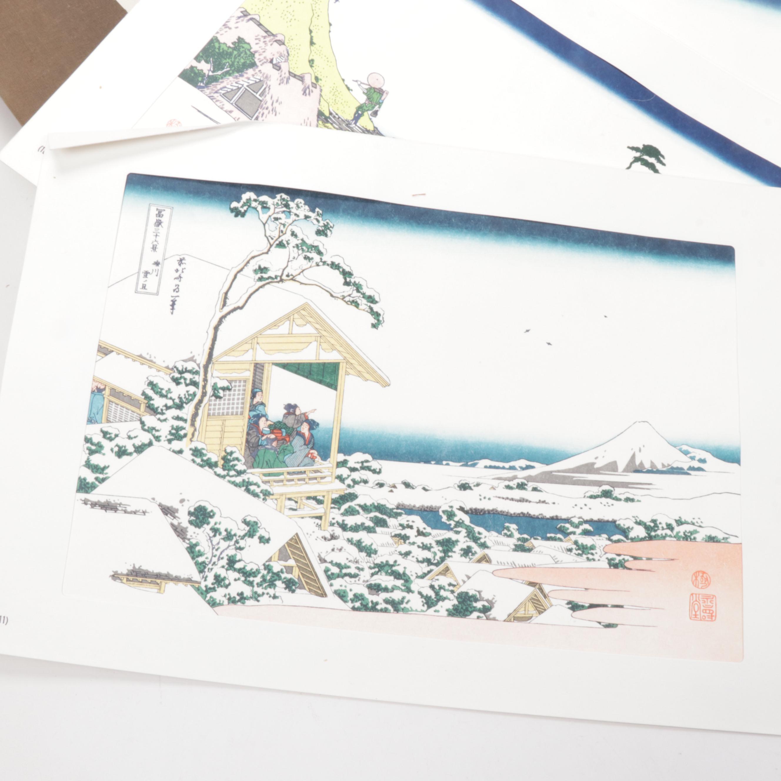 Mount Fuji Themed Japanese Woodblock Restrikes