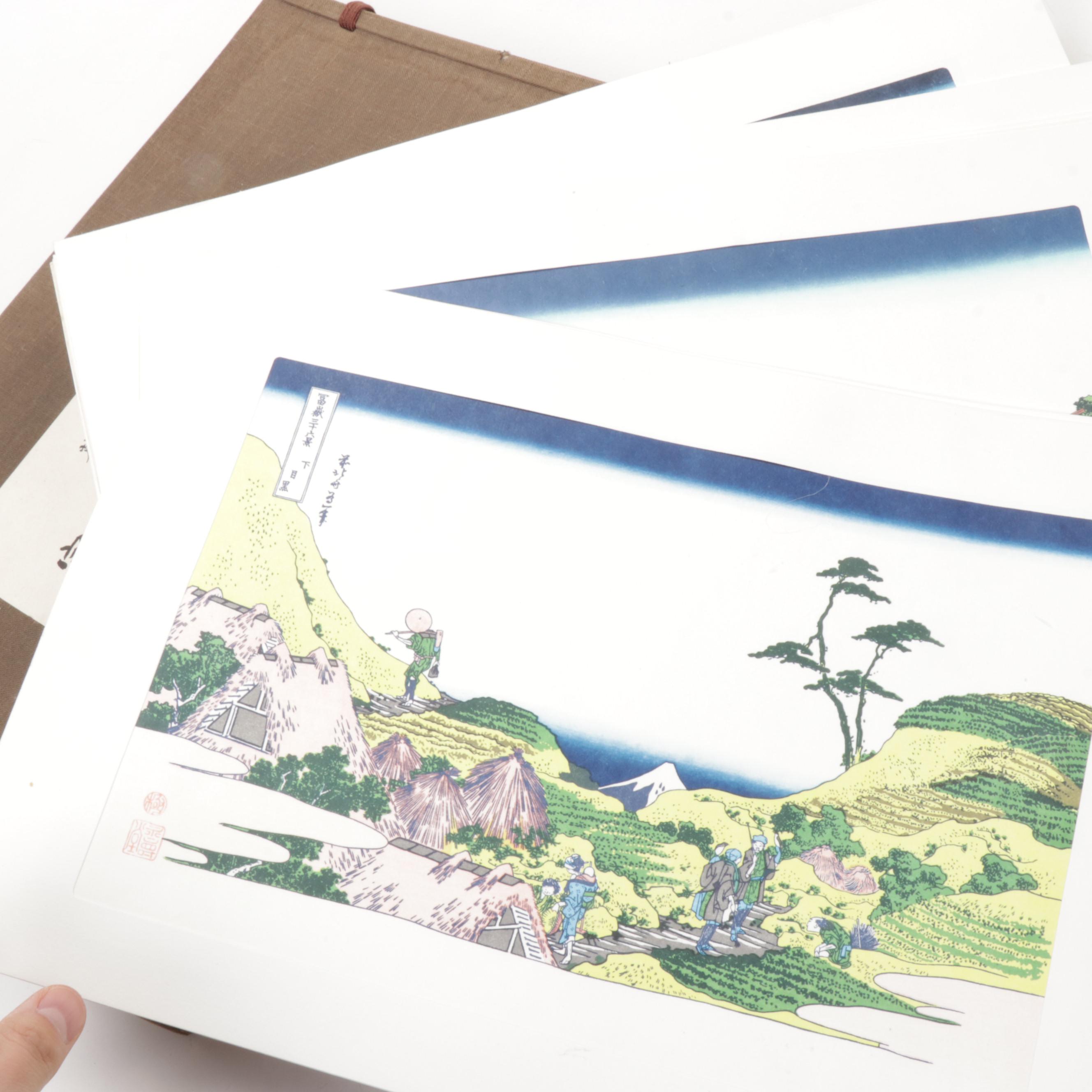 Mount Fuji Themed Japanese Woodblock Restrikes