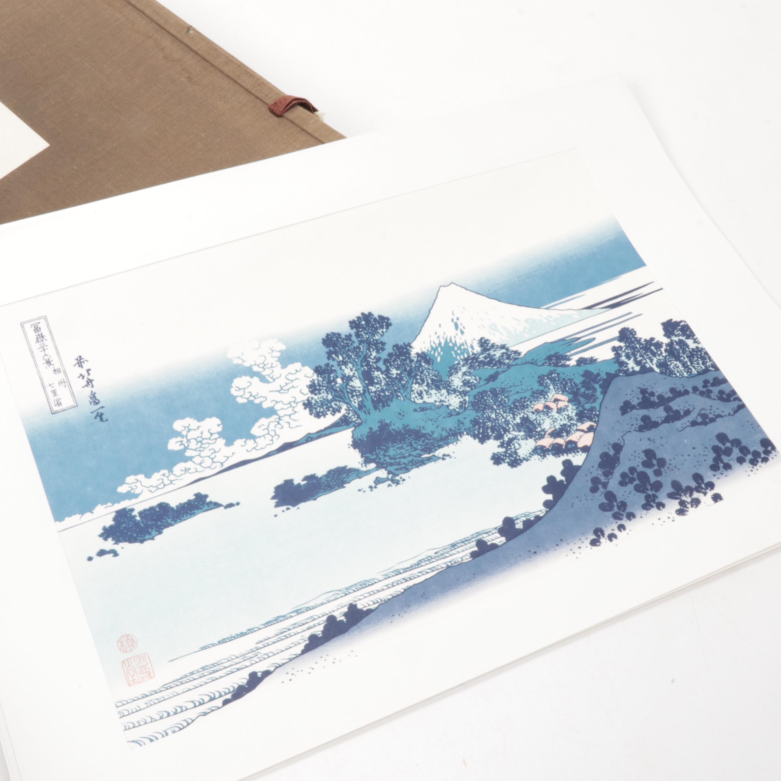 Mount Fuji Themed Japanese Woodblock Restrikes