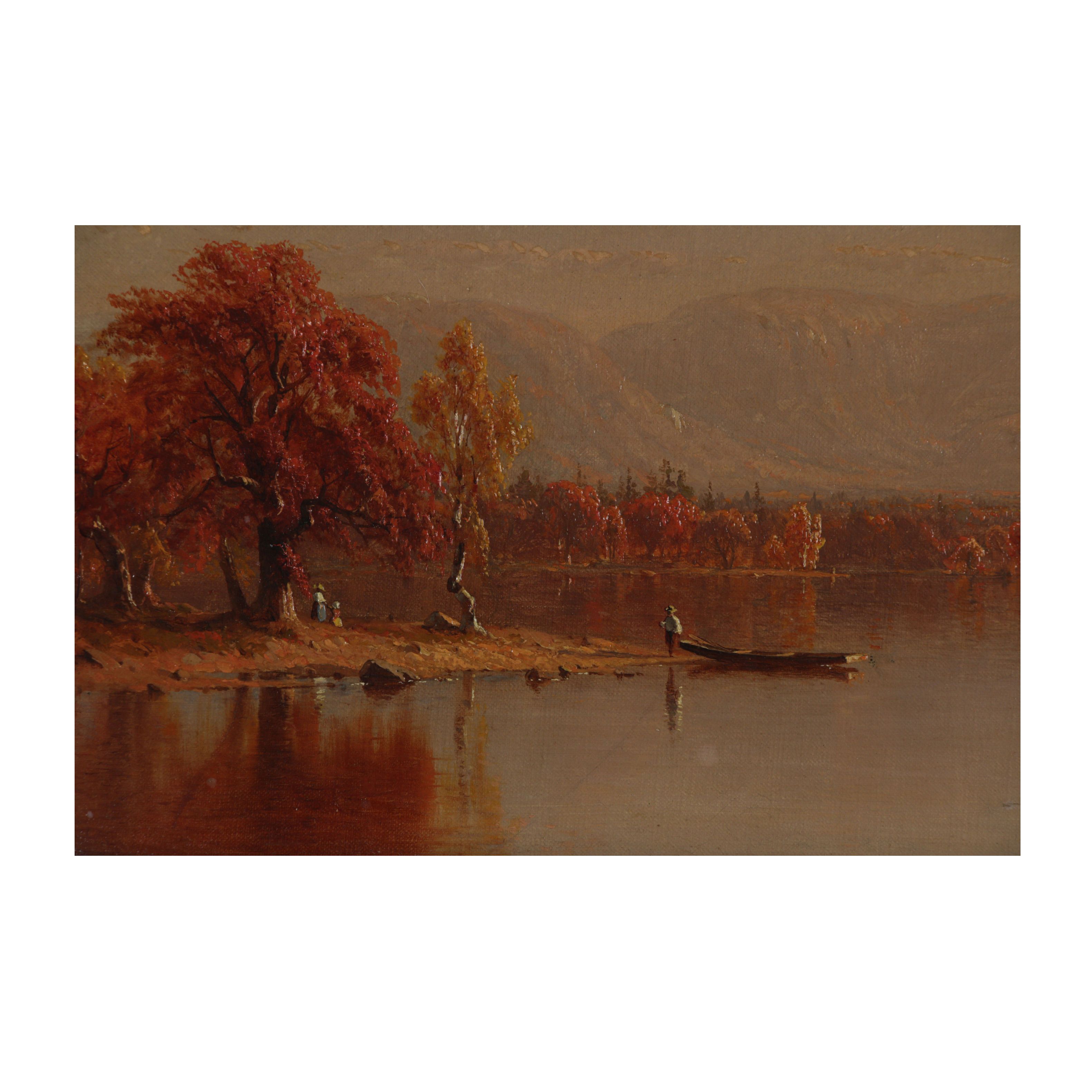 Sanford Gifford Luminist Oil Painting of Lake Sunapee, 1860