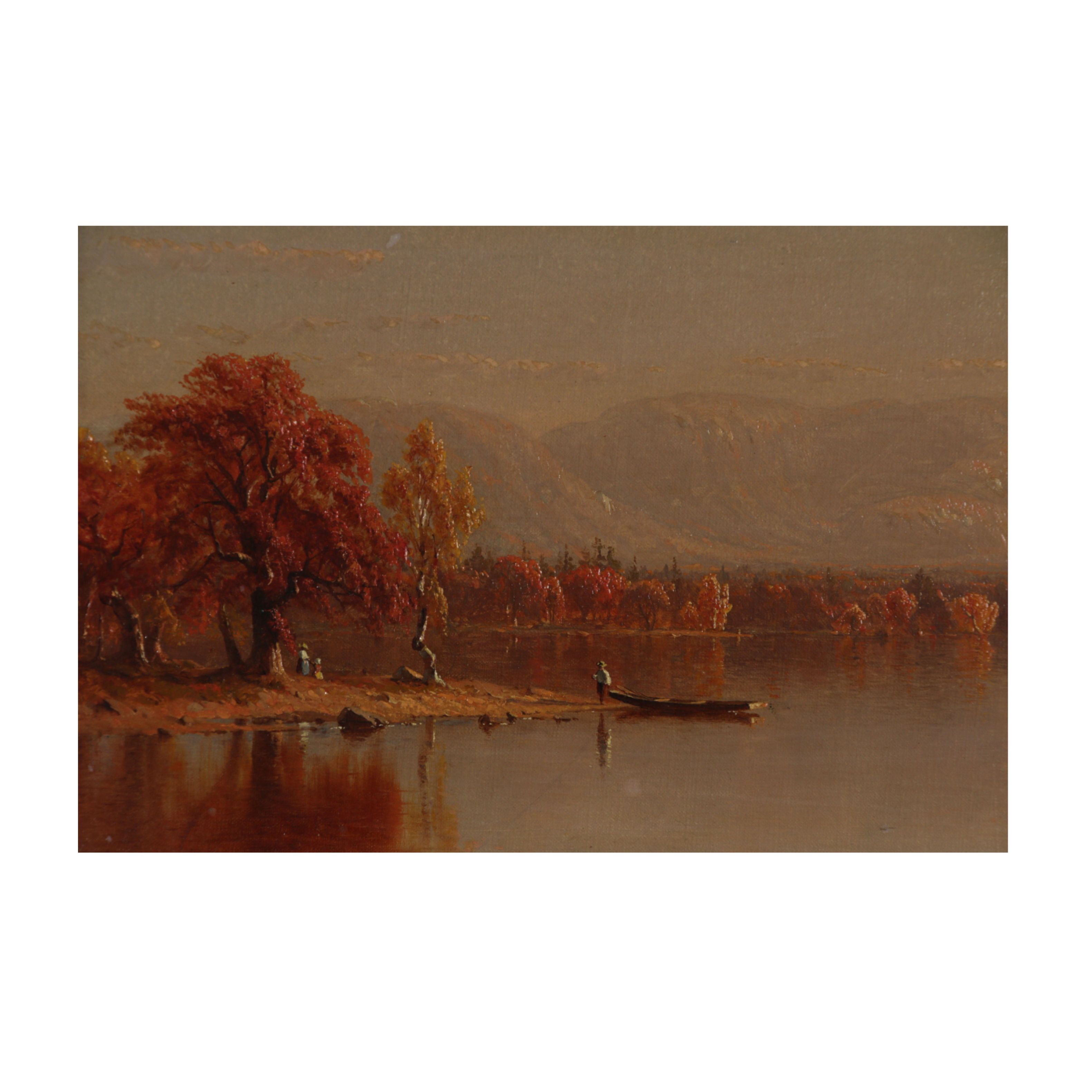 Sanford Gifford Luminist Oil Painting of Lake Sunapee, 1860