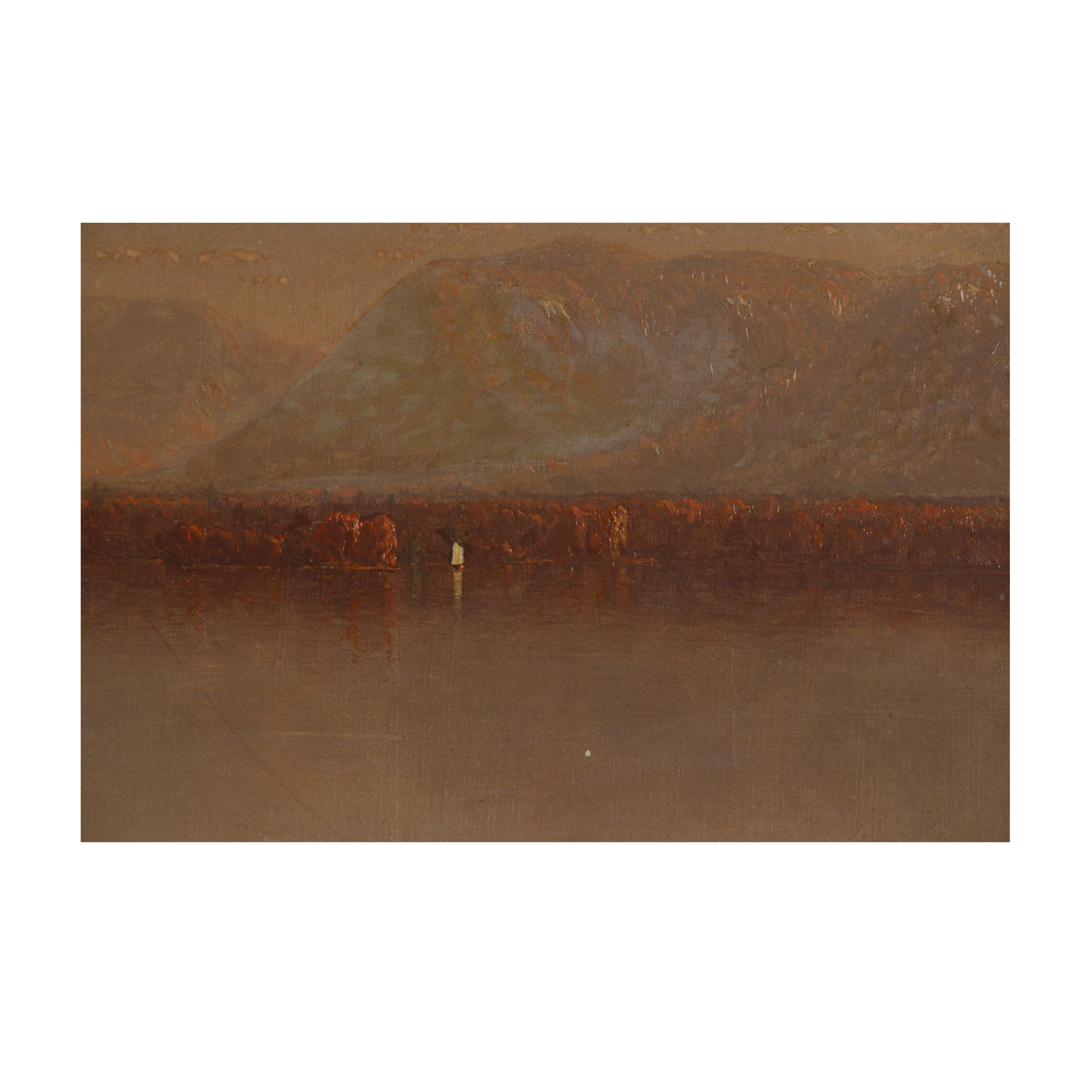 Sanford Gifford Luminist Oil Painting of Lake Sunapee, 1860