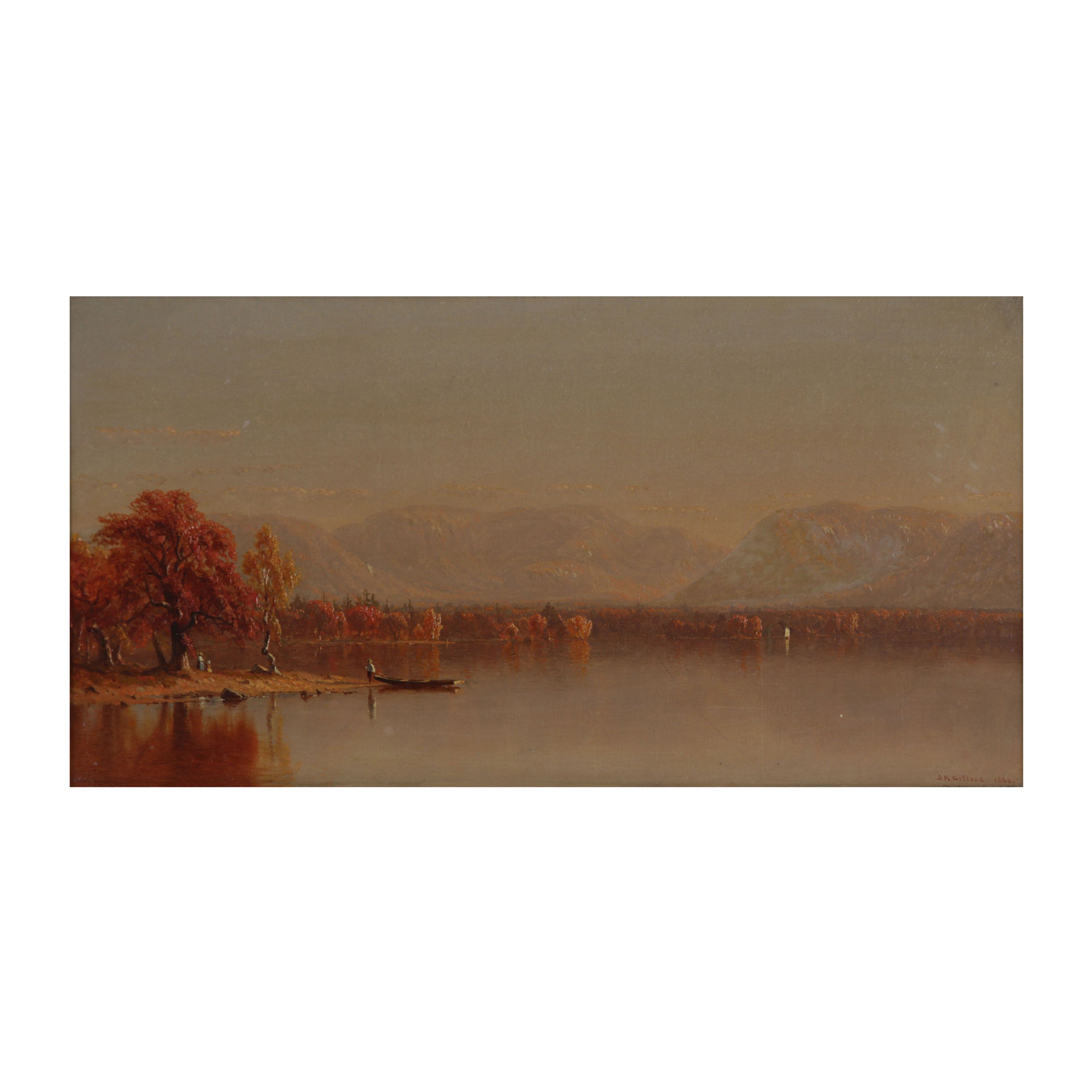 Sanford Gifford Luminist Oil Painting of Lake Sunapee, 1860