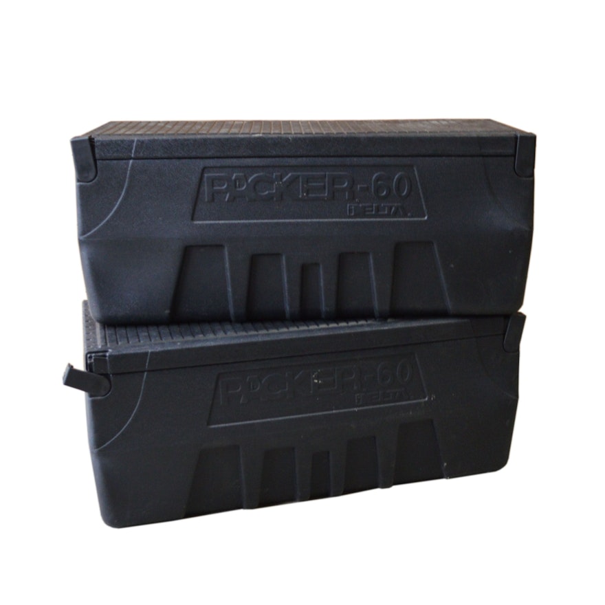 Pair of Delta Packer-60 Plastic Truck Tool Boxes