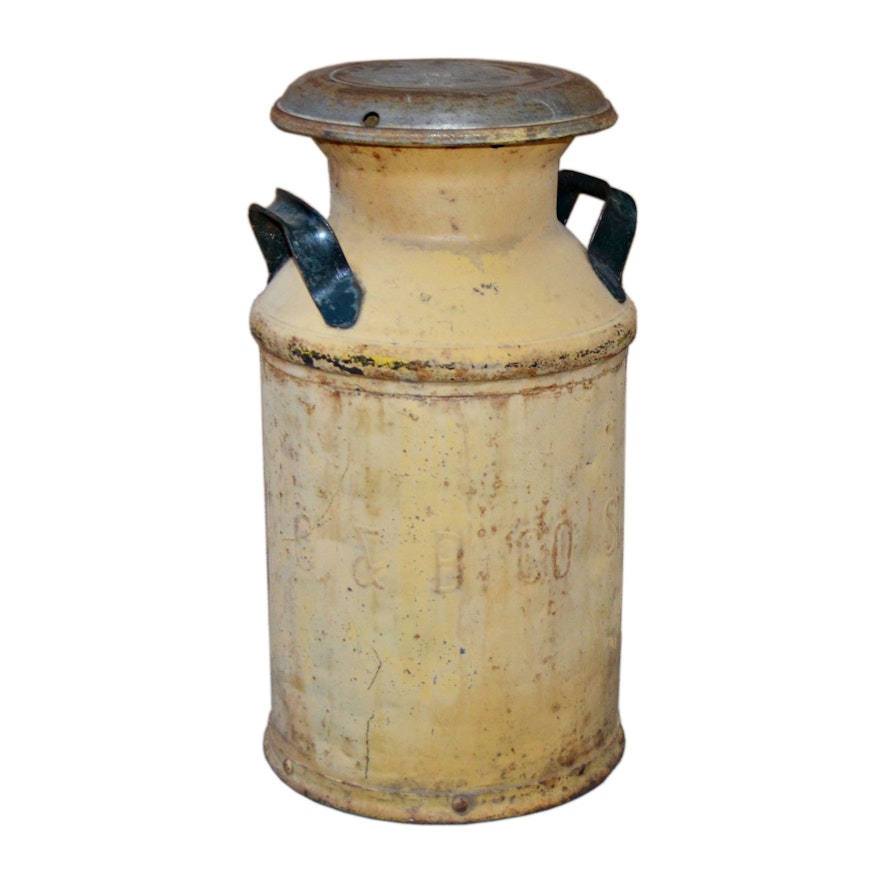 C.C. & B. Co. SAC-33 Metal MIlk Can, Antique