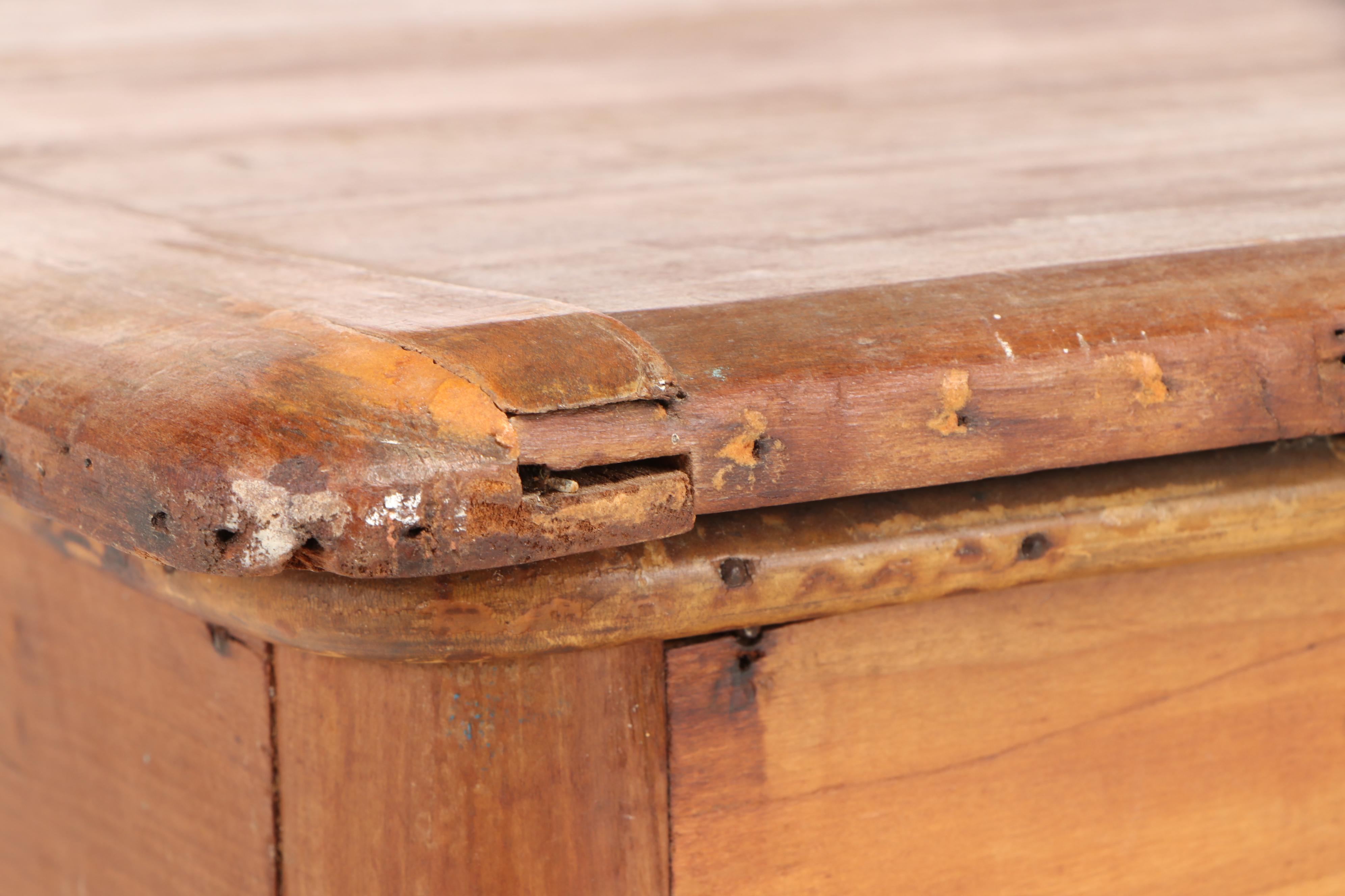 Vintage Poplar Toy Chest with Lego and Building Block Toys