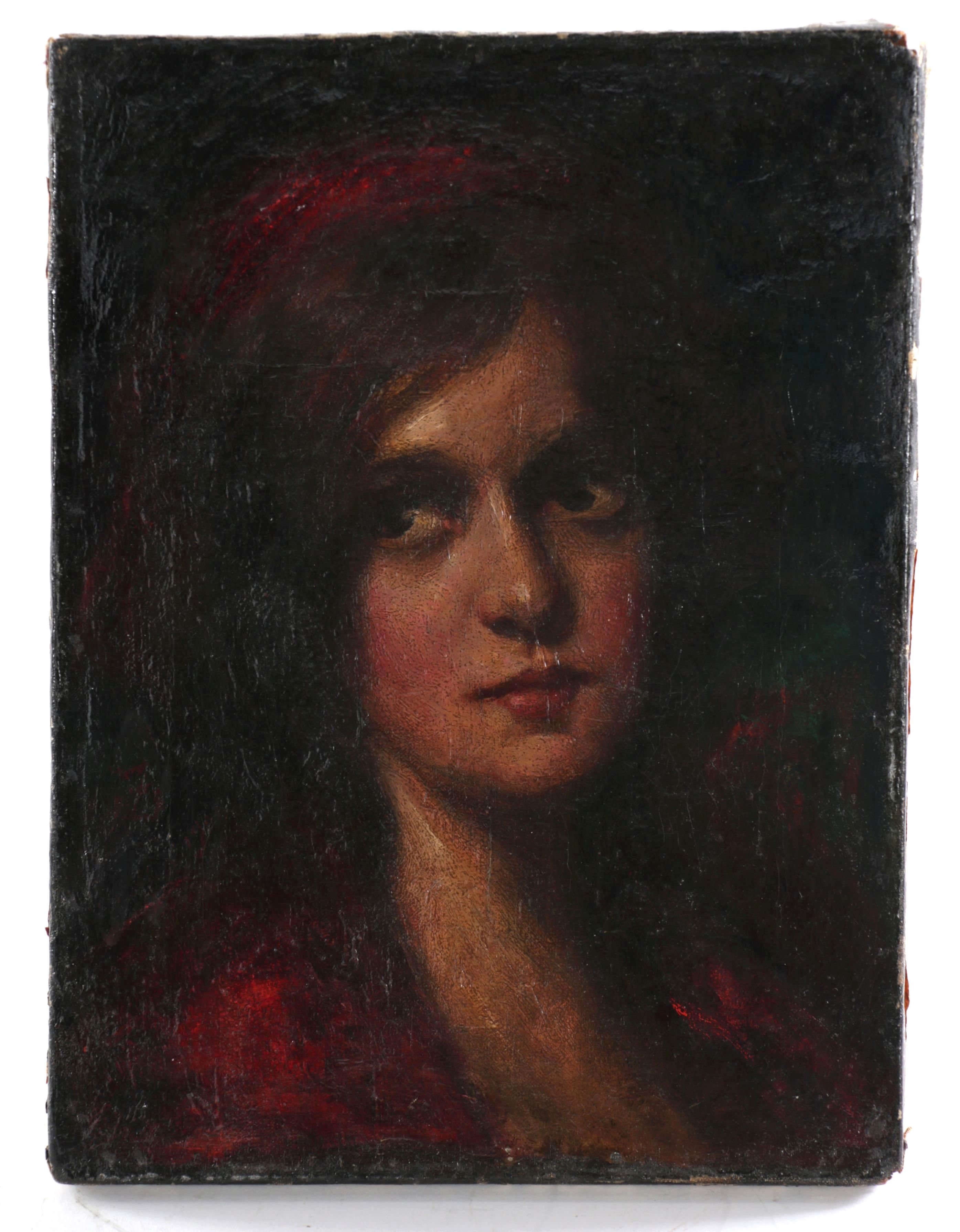 Exceptional Frank Duveneck Oil Portrait of a Young Woman, Circa 1905