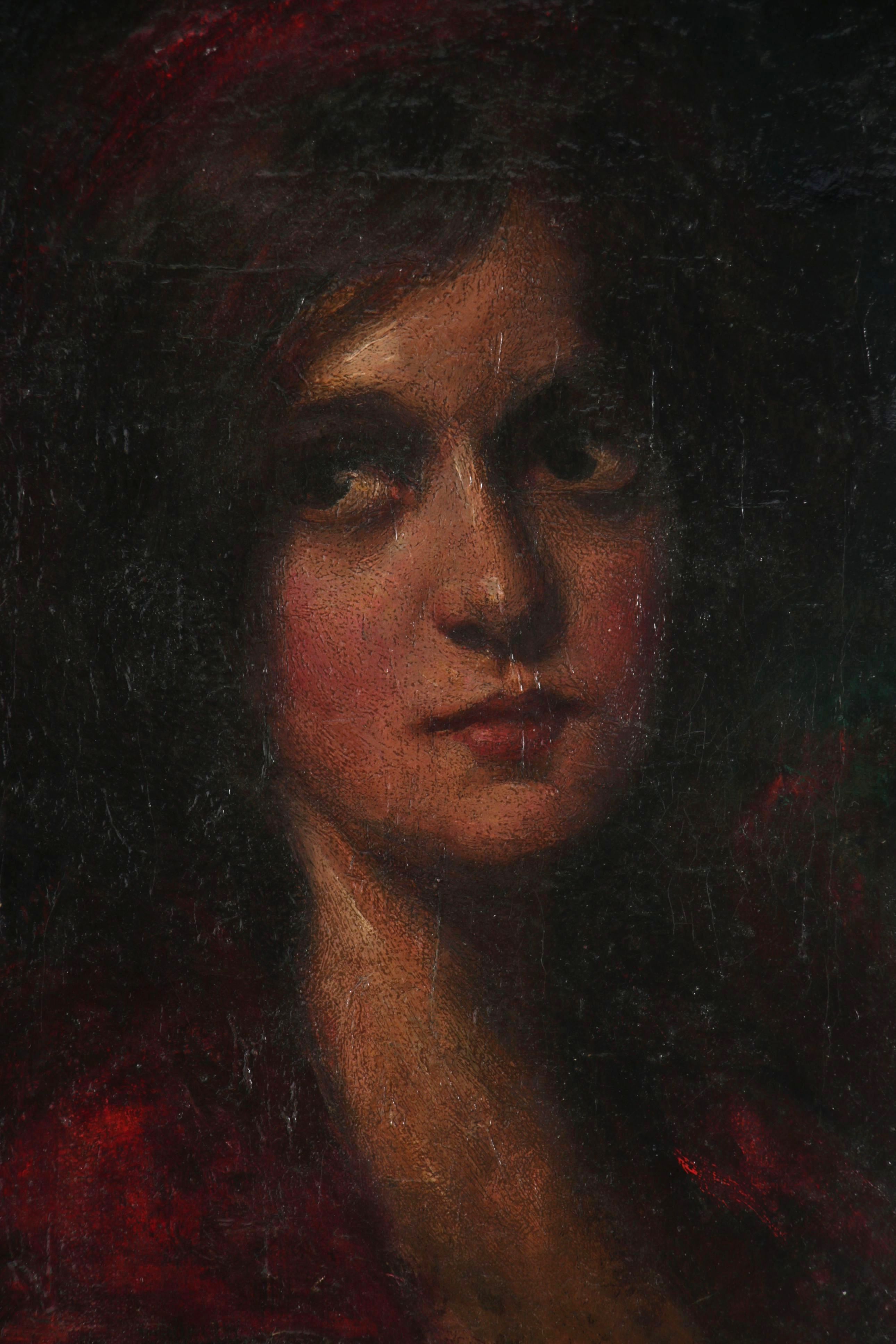 Exceptional Frank Duveneck Oil Portrait of a Young Woman, Circa 1905