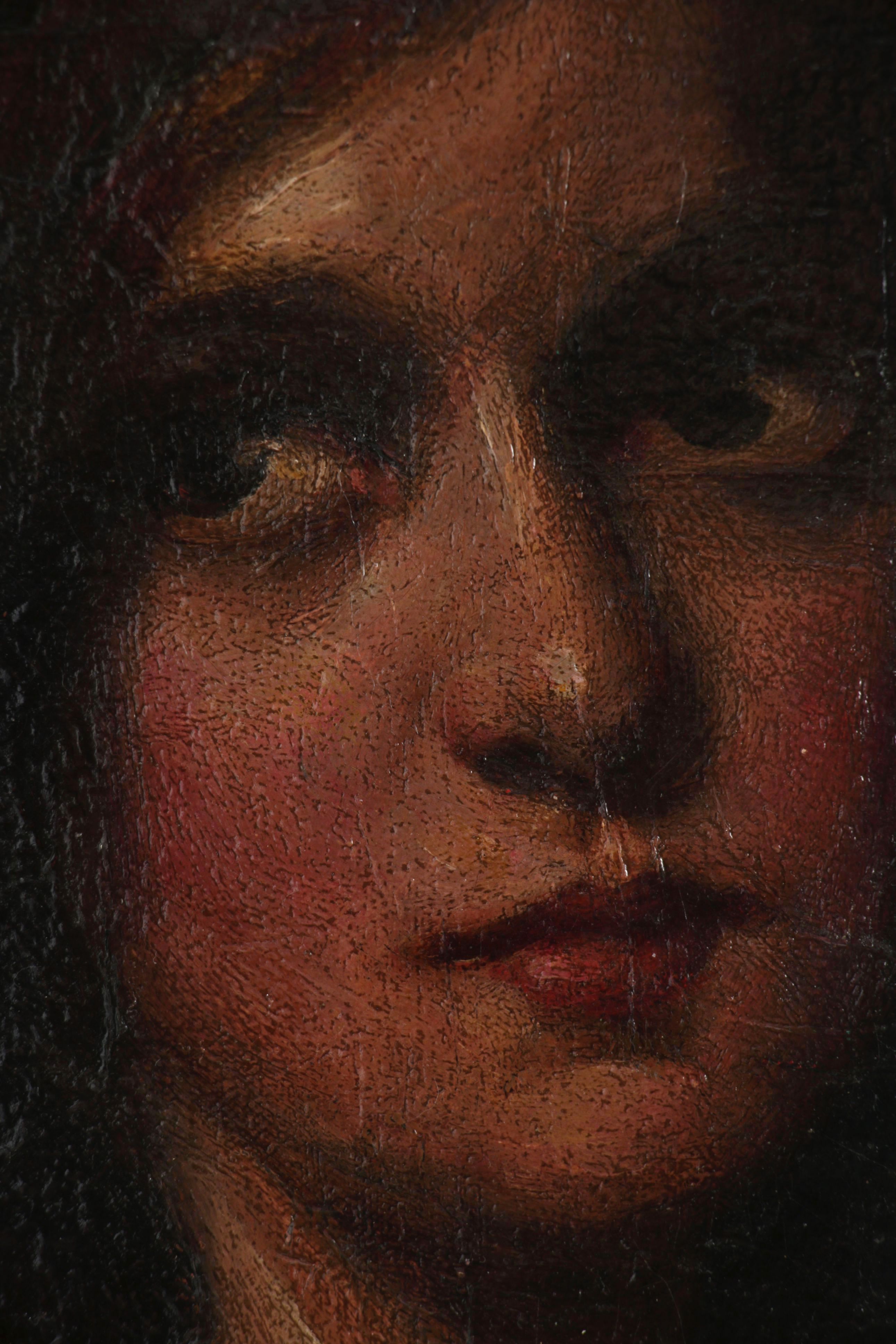 Exceptional Frank Duveneck Oil Portrait of a Young Woman, Circa 1905