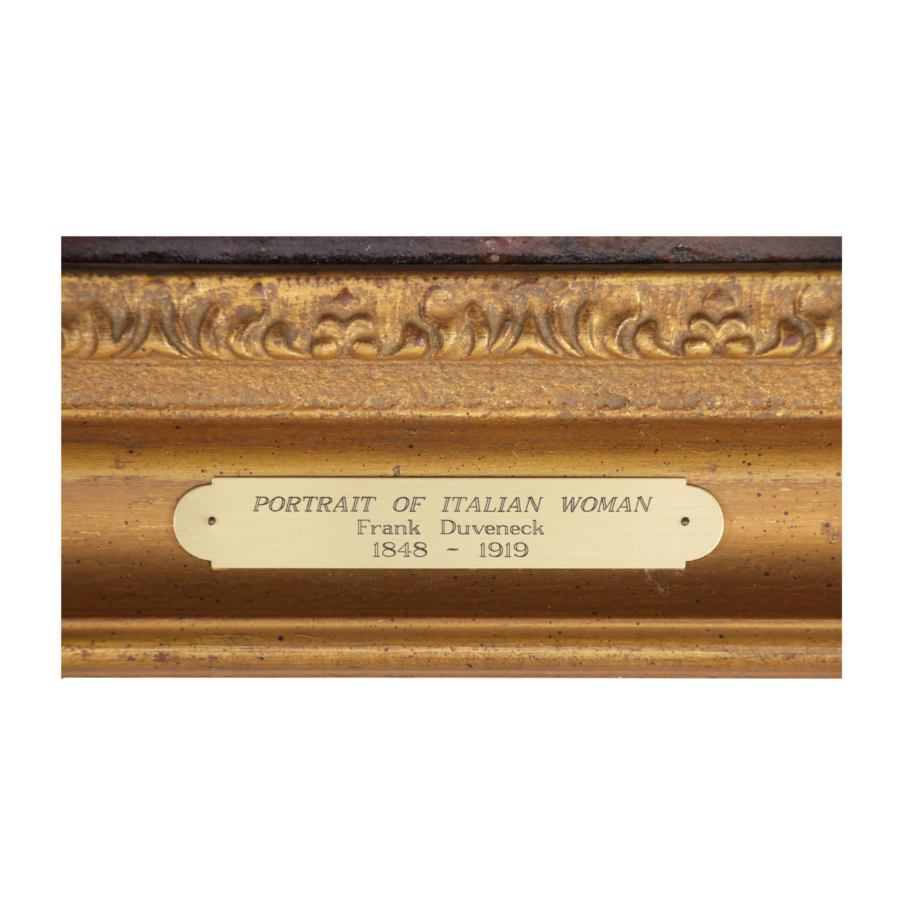 Exceptional Frank Duveneck Oil Portrait of a Young Woman, Circa 1905