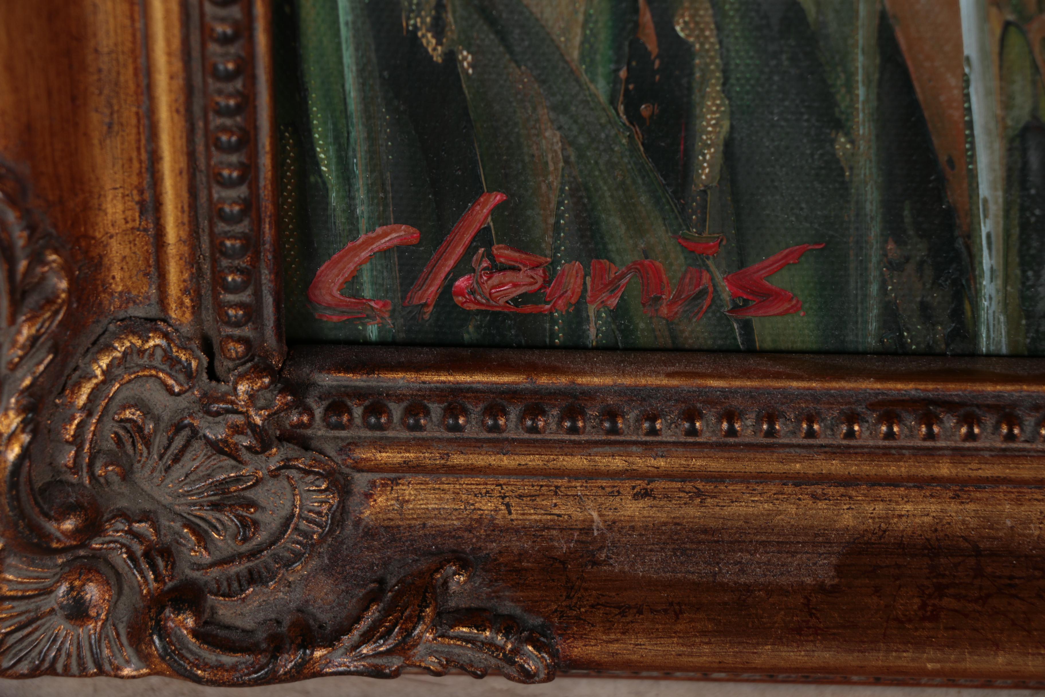 C. Lewis Floral Oil Painting of Poppies