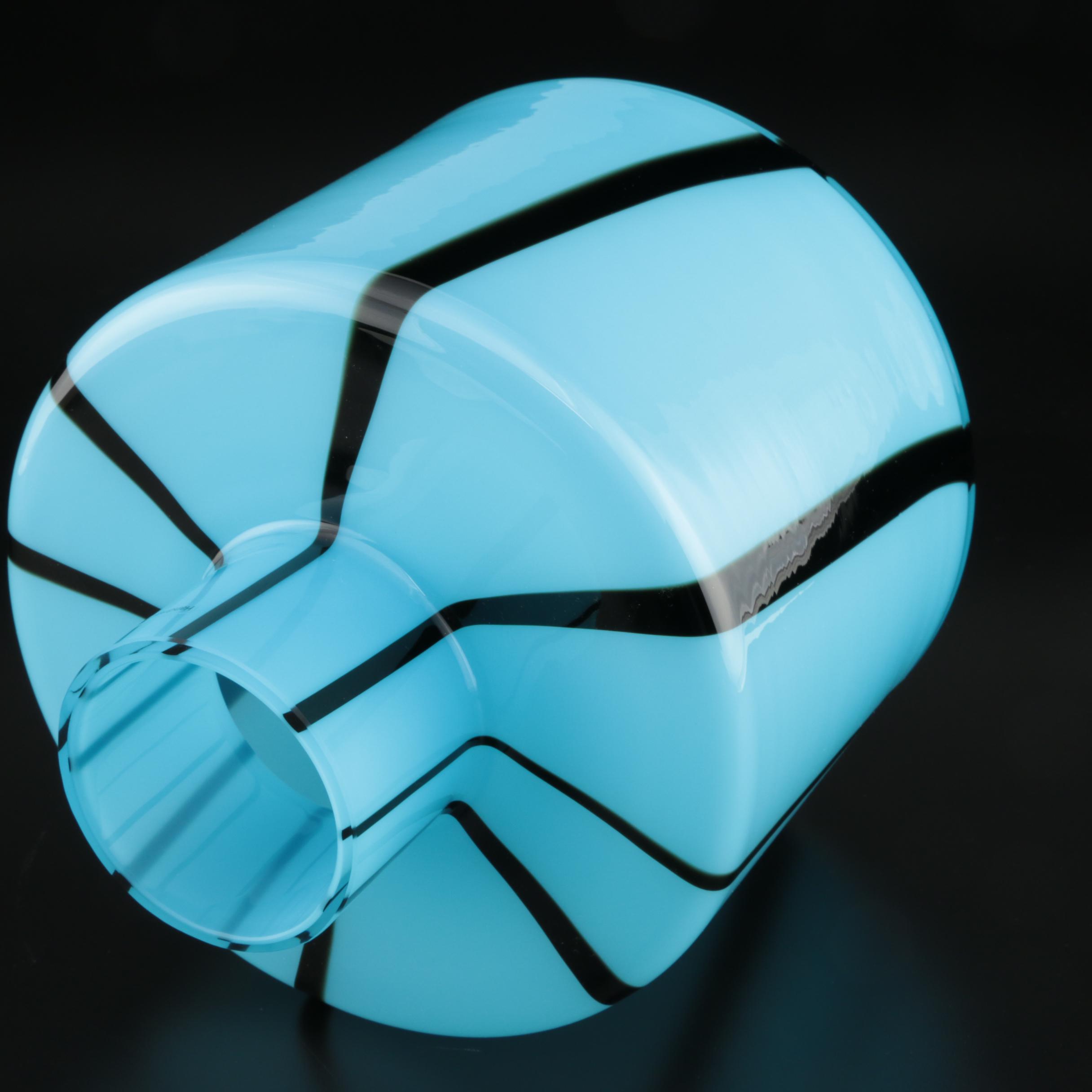 Polish Modern Black and Blue Art Glass Vase