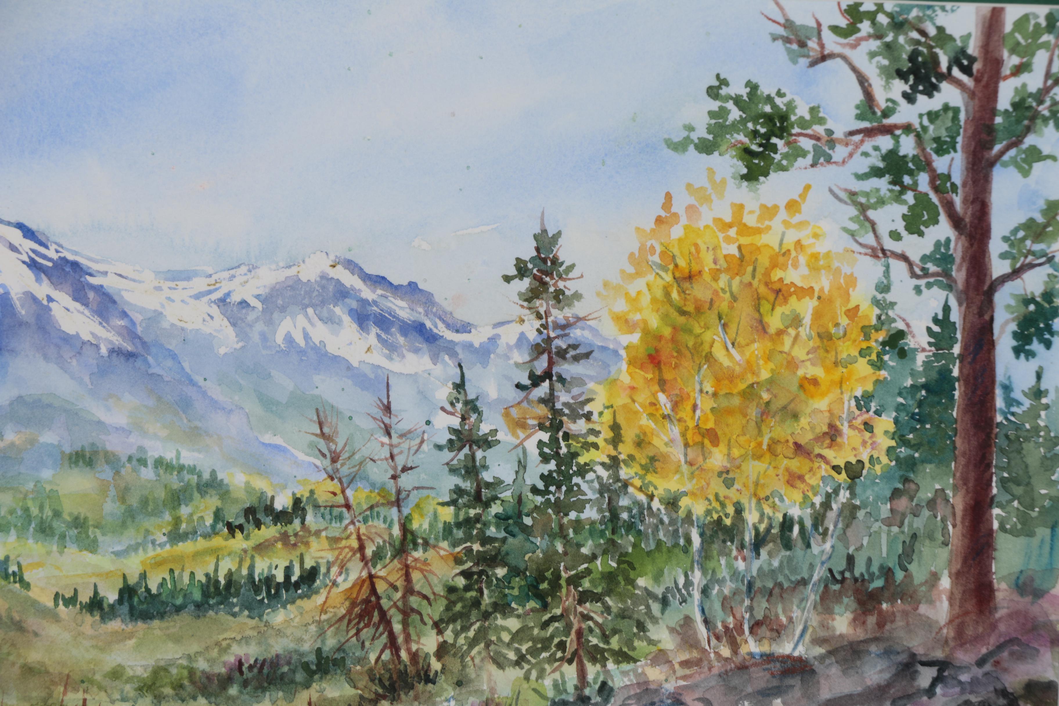 Becky Everitt Watercolor Painting of Mountain Scene