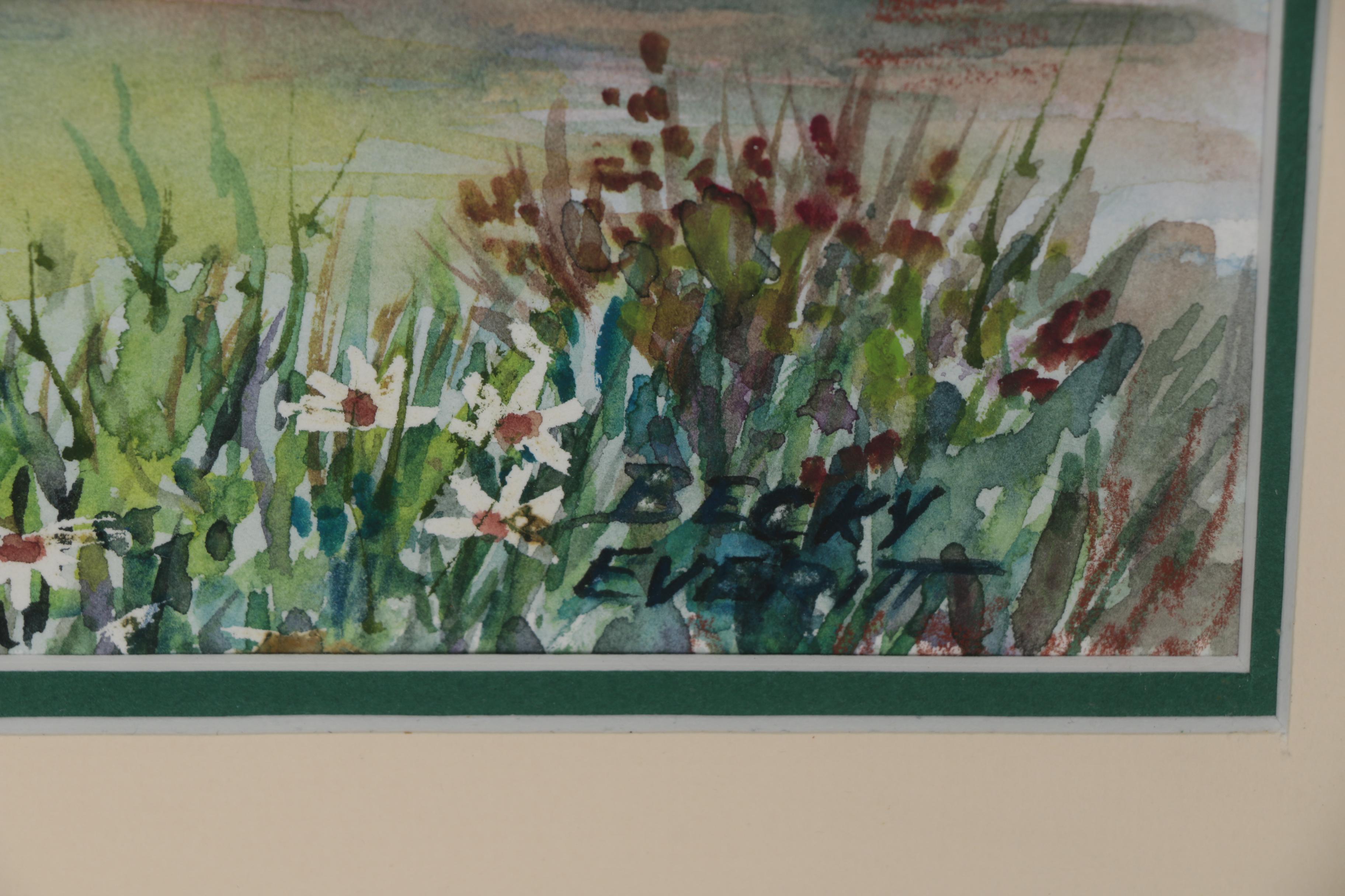 Becky Everitt Watercolor Painting of Mountain Scene