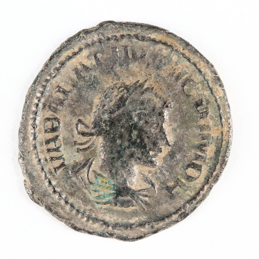 Ancient Roman Imperial AE Antoninianus of Vabalathus and Aurelian, ca. 271 A.D.