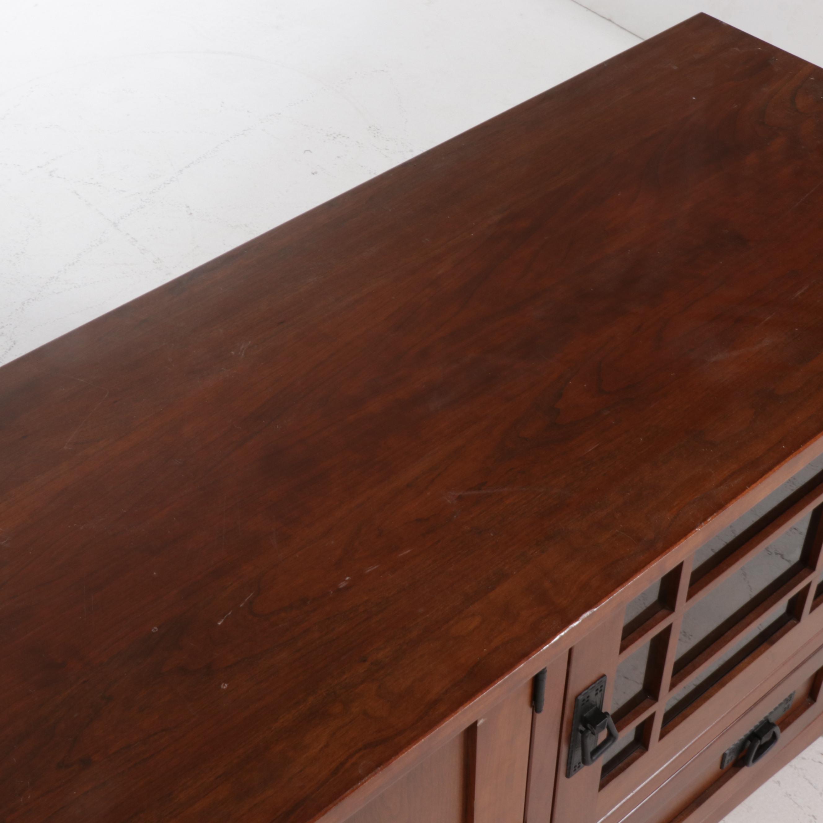 Arts & Crafts Style "Amish Country" Signed Cherry Media Cabinet, Contemporary