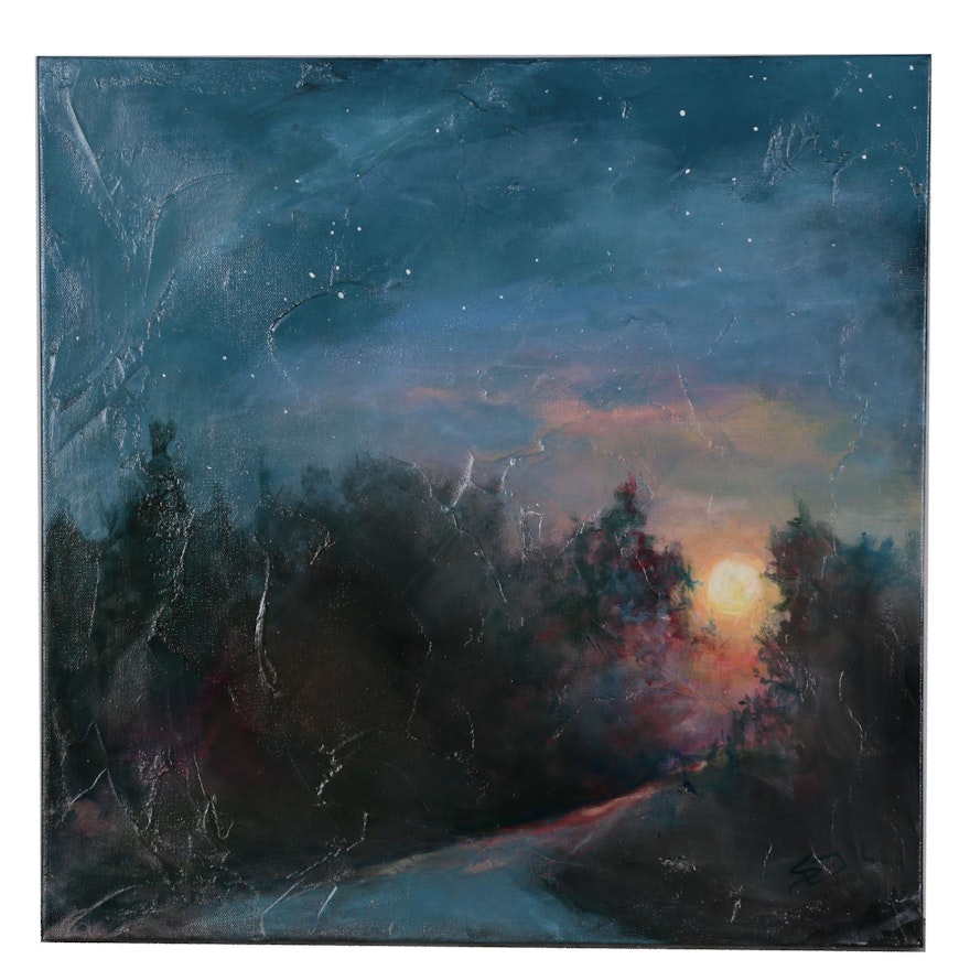 Sue Dion Nocturne Landscape Acrylic Painting