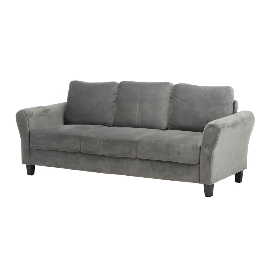 Transitional Style Velour Upholstered Sofa for Lifestyle Solutions, Contemporary