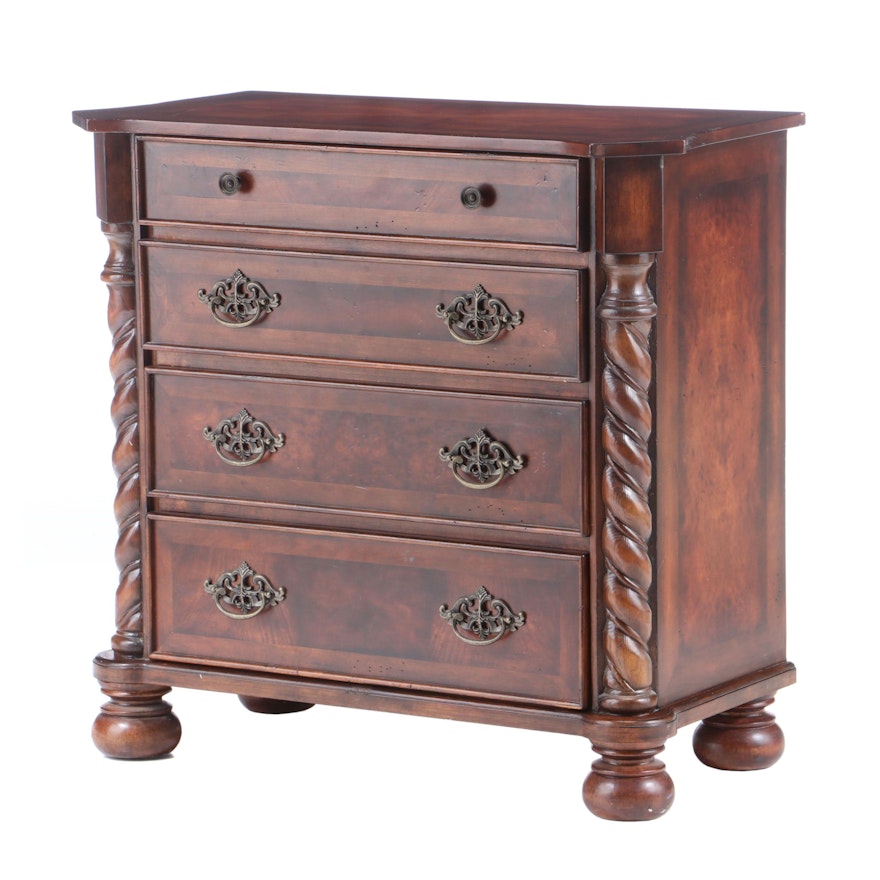 George II Style Chest of Drawers in Walnut Finish, 21st Century