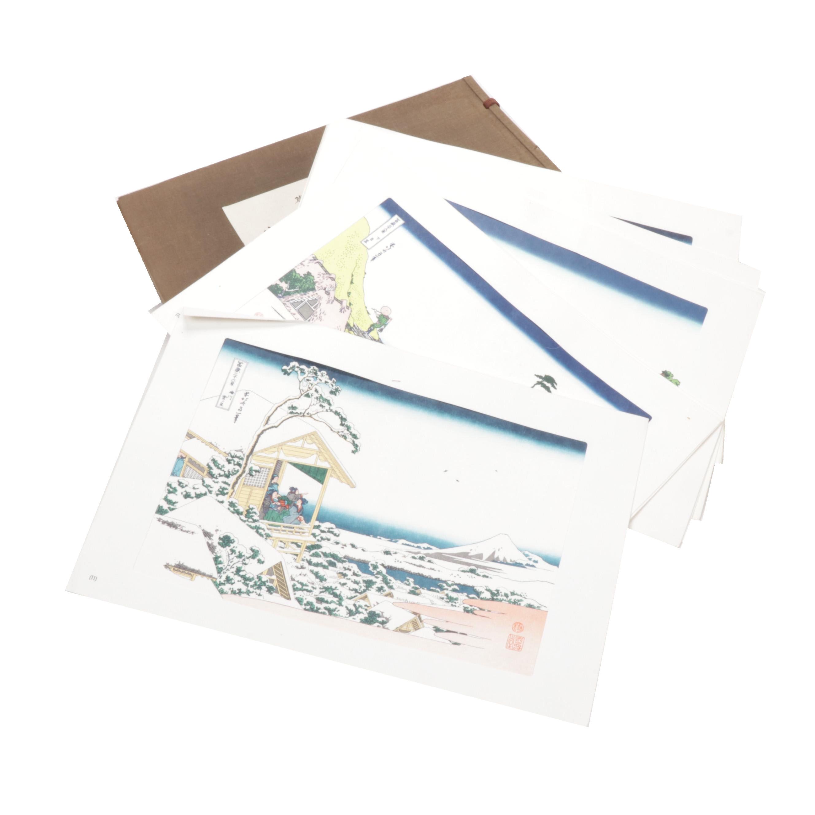 Mount Fuji Themed Japanese Woodblock Restrikes