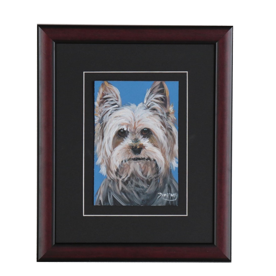 Marc Broadway Acrylic Painting of a Terrier