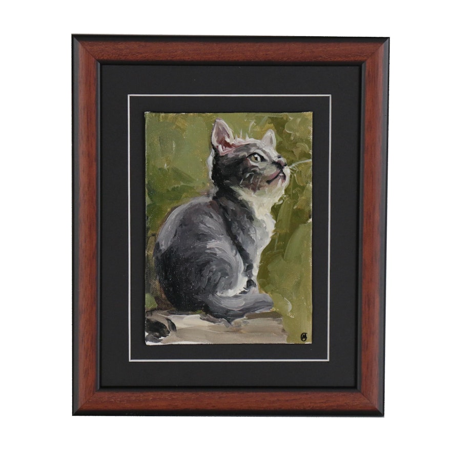 Martin Azari Oil Painting of a Kitten